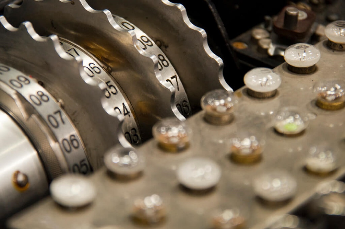 Enigma machine van de National Security Agency (NSA). © Michael Himbeault / Flickr