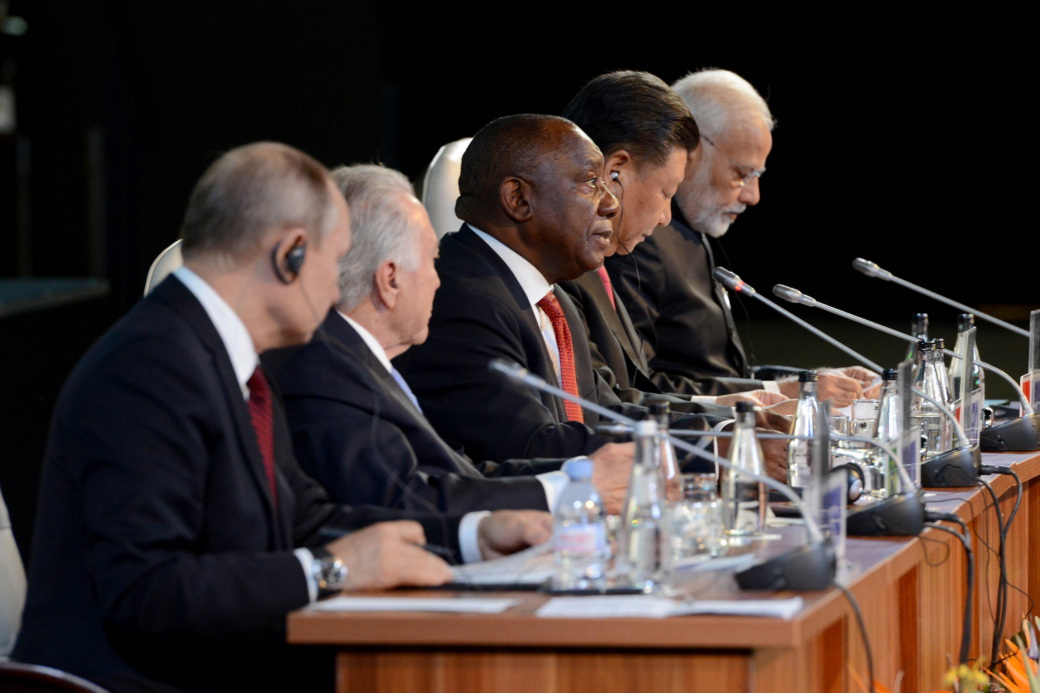 Leaders of the BRICS-countries during its summit in 2018