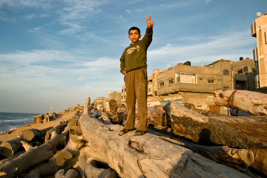 Gaza stad jongen peace 