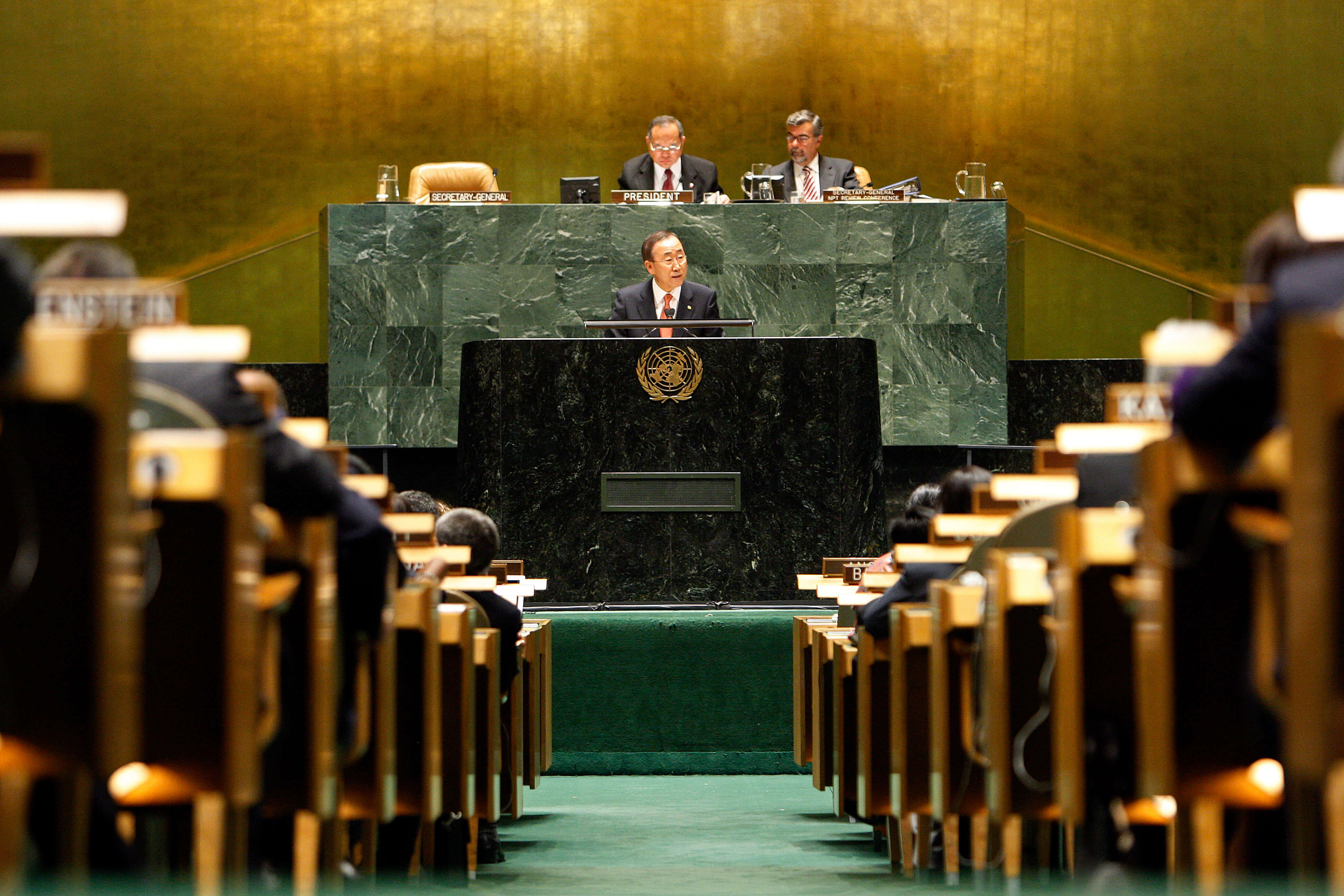 UN Secretary-General Ban Ki-moon urged nations to make nuclear disarmament targets a reality at the NPT Conference of 2010. © United Nations Photo