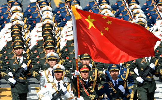 In Oost-Azië is China een belangrijke militaire macht.