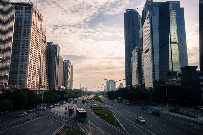 Het zakendistrict van Shenzhen (China)
