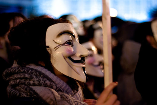 Protesten van Anonymous.