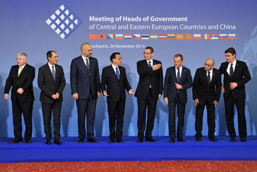 Meeting of the ‘16+1’, China and 16 heads of government from Central and Eastern Europe,  in Bucharest, November 2013.