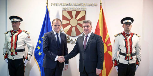 Meeting between Donald Tusk, President of the European Council, and Macedonian President Gjorge Ivanov.