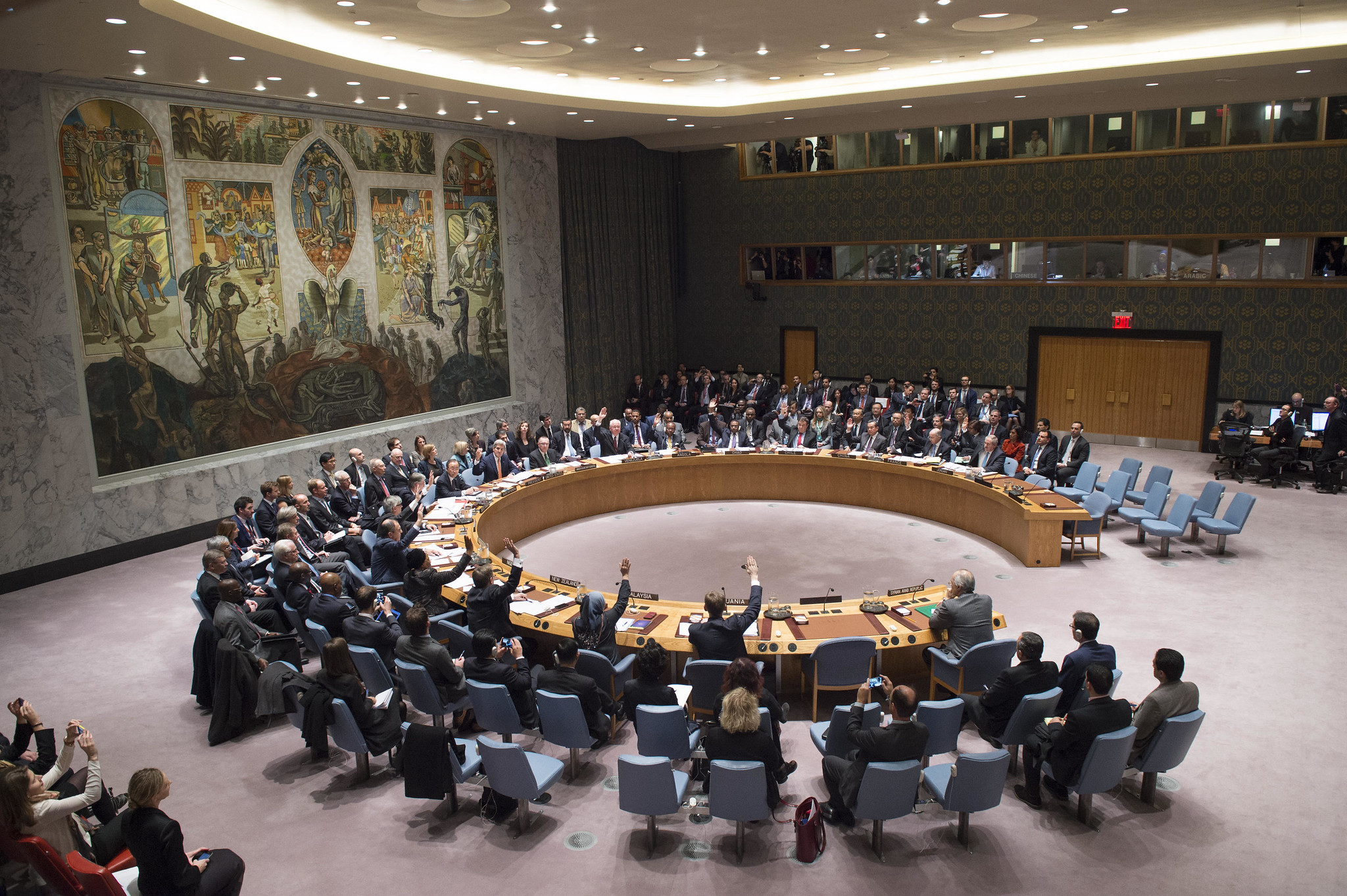 Stemming in de VN Veiligheidsraad, december 2015. © UN Photo/Eskinder Debebe via Flickr.