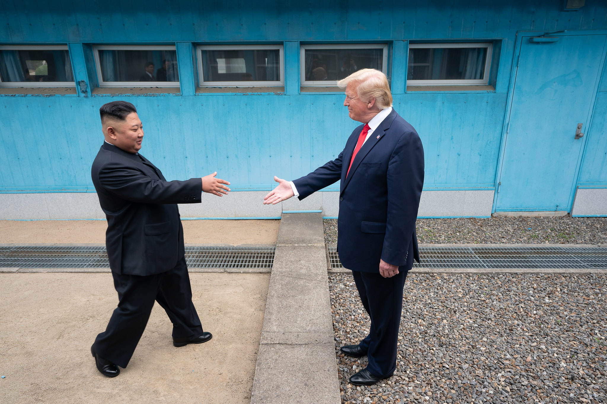 Kim Jong-un en Donald Trump tijdens hun ontmoeting in Noord-Korea in juni 2019. Shealah Craighead / Trump White House Archived via Flickr