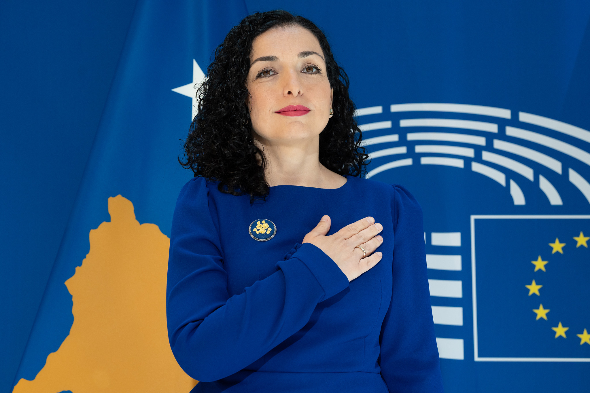 President of the Republic of Kosovo, Vjosa Osmani, addresses the European Parliament in a formal sitting in Strasbourg on 22 July 2022. © European Union 2023 – Source: EP via Flickr.