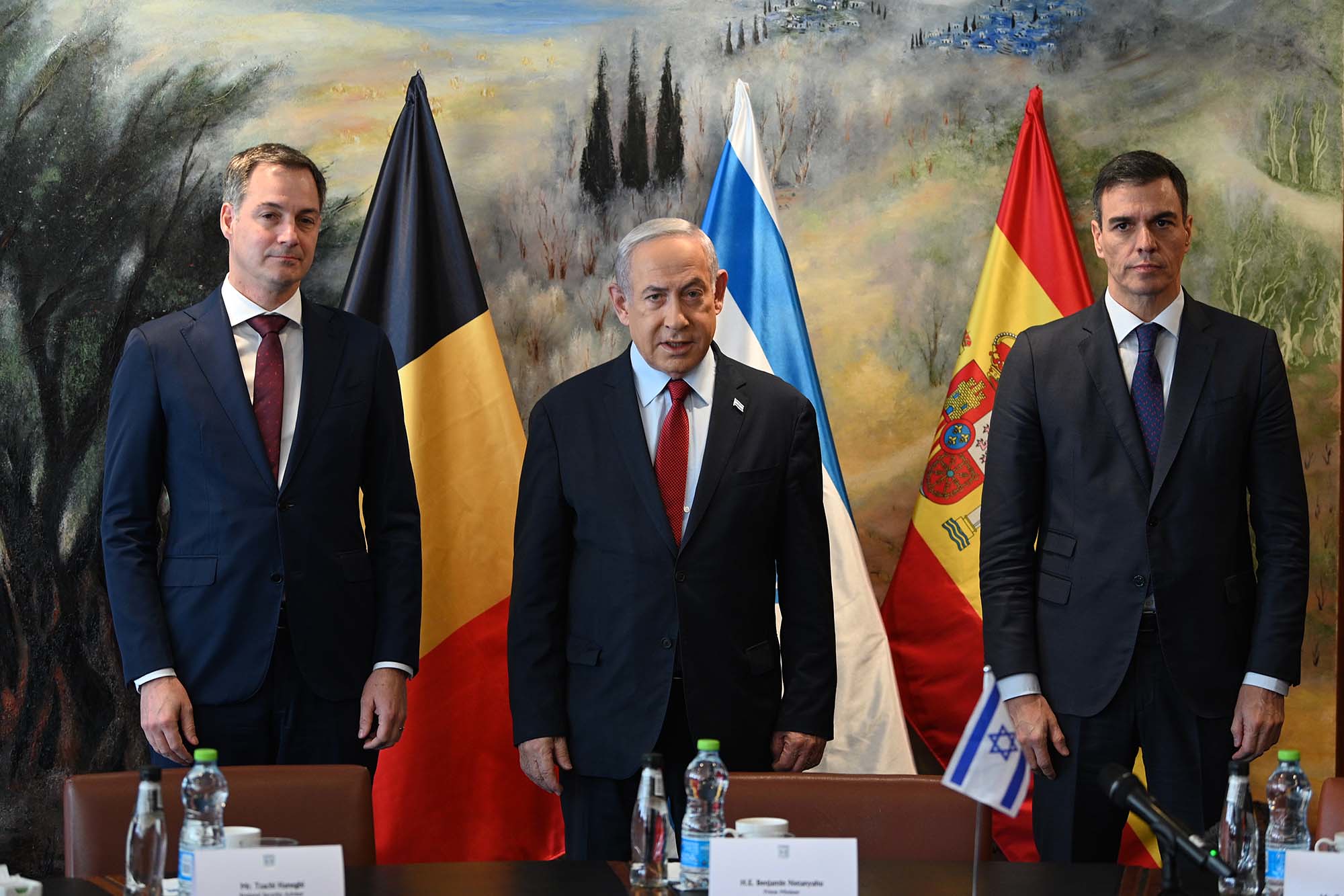 Prime-Minister of Belgium and President of Spain, representing the moderate camp, meet with Netanyahu, November 2023