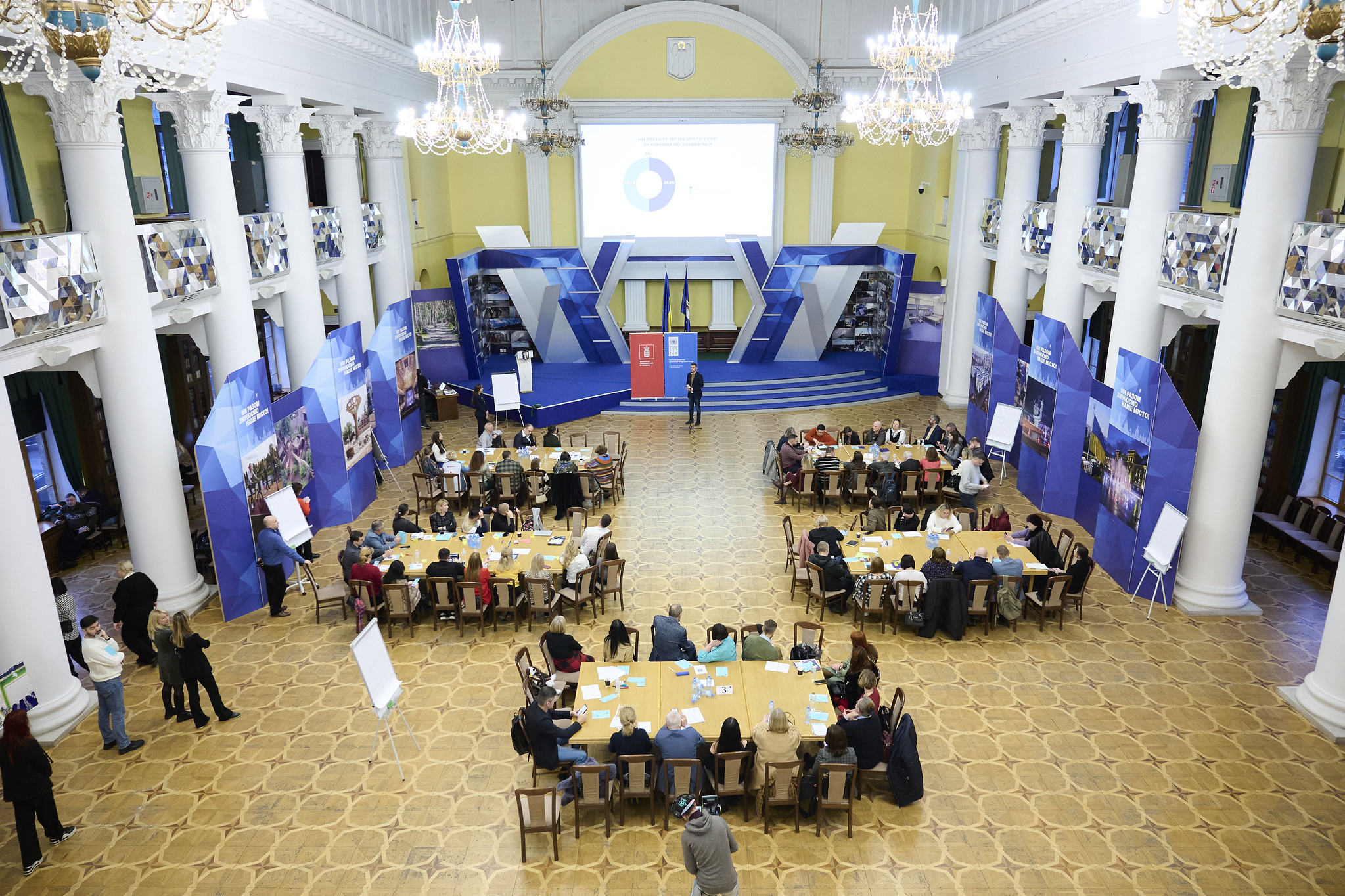 Representatives from Denmark’s foreign ministry, UNDP Ukraine and Ukrainian civil society organisations, student self-government bodies, youth councils, deputies and the Kyiv City Council Secretariat representatives gather to discuss the key challenges facing Ukrainian civil society, Kyiv, 4 March 2024. © UNDP Ukraine via Flickr. 