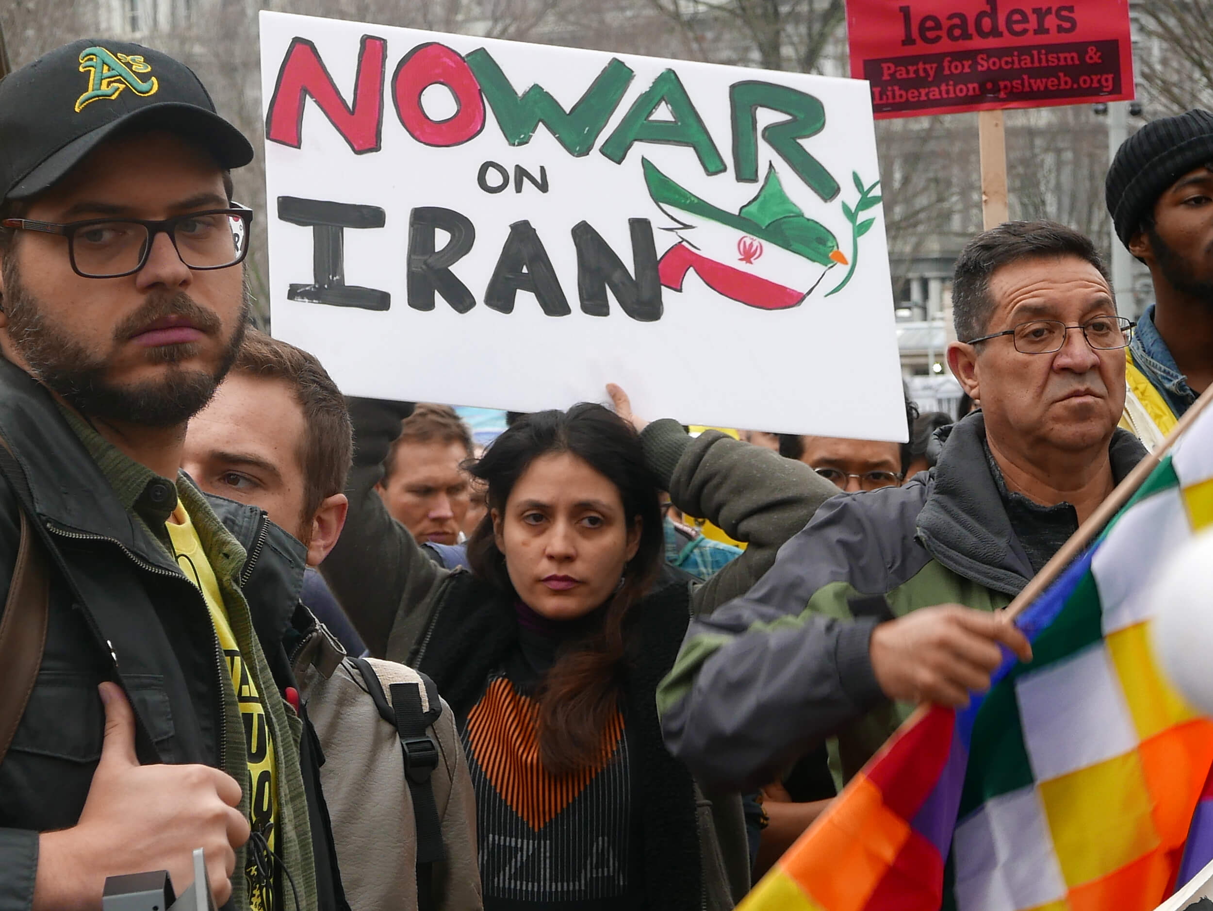 Aarts-foto-Betogers in Washington op 4 januari 2020 ten tijde van de Amerikaans-Iraanse spanningen. © Susan Melkisethian - Flickr 