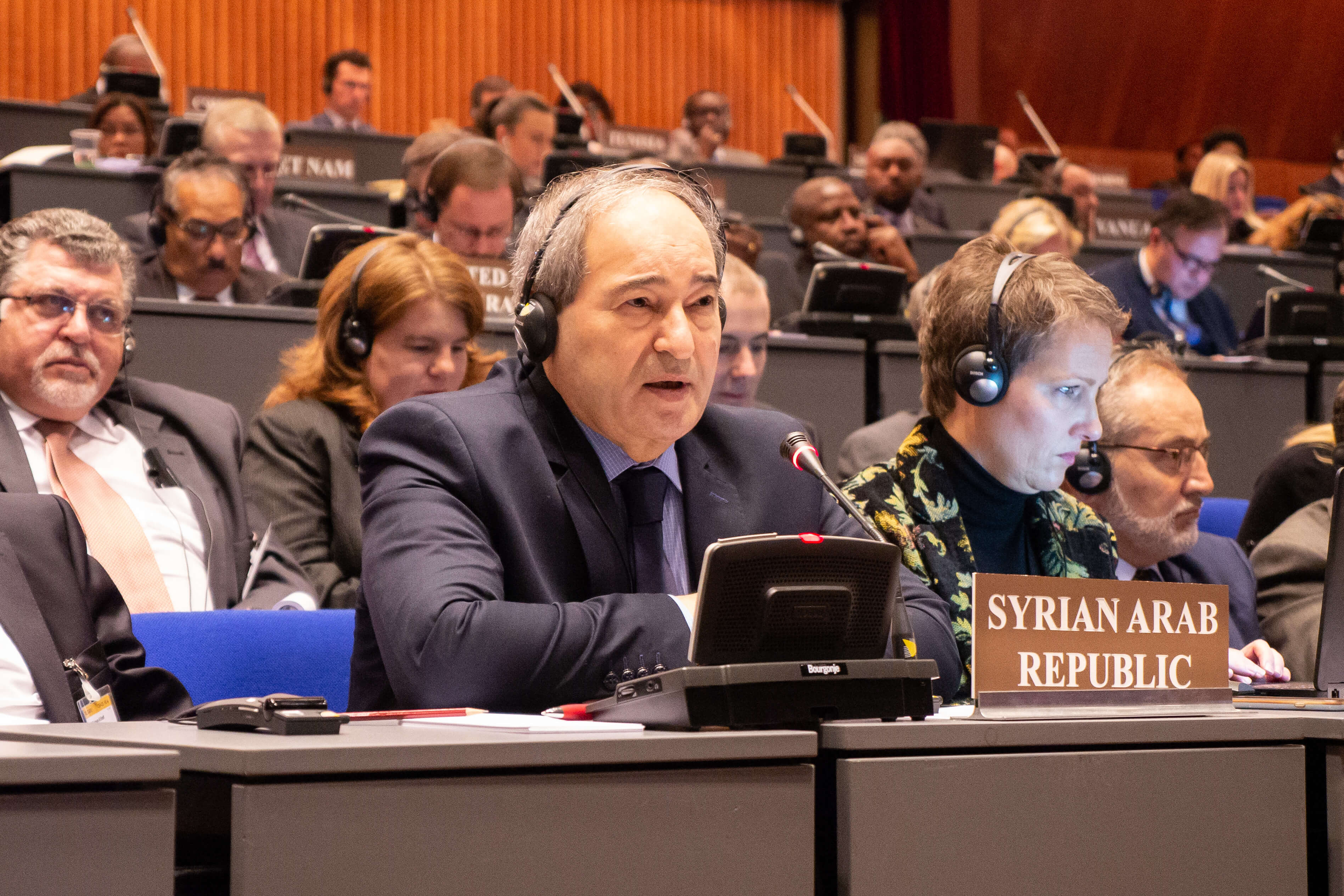 The Syrian delegation at the Conference of State Parties to the Chemical Weapons Convention, 2018. © OPCW / Flickr