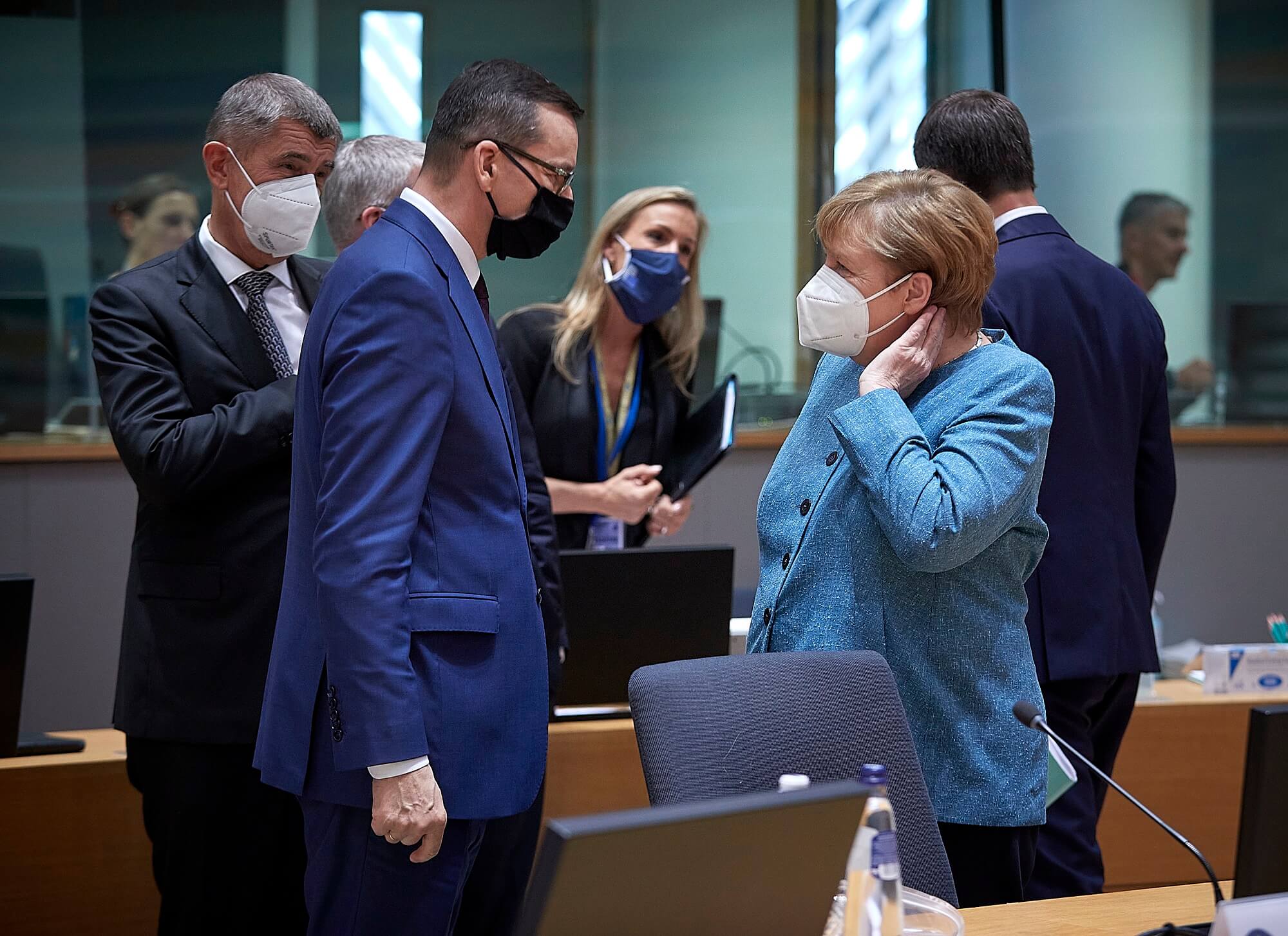 Bachrynowski- Polish Prime Minister Mateusz Morawiecki with German Federal Chancellor Angela Merkel in 2020. European Council
