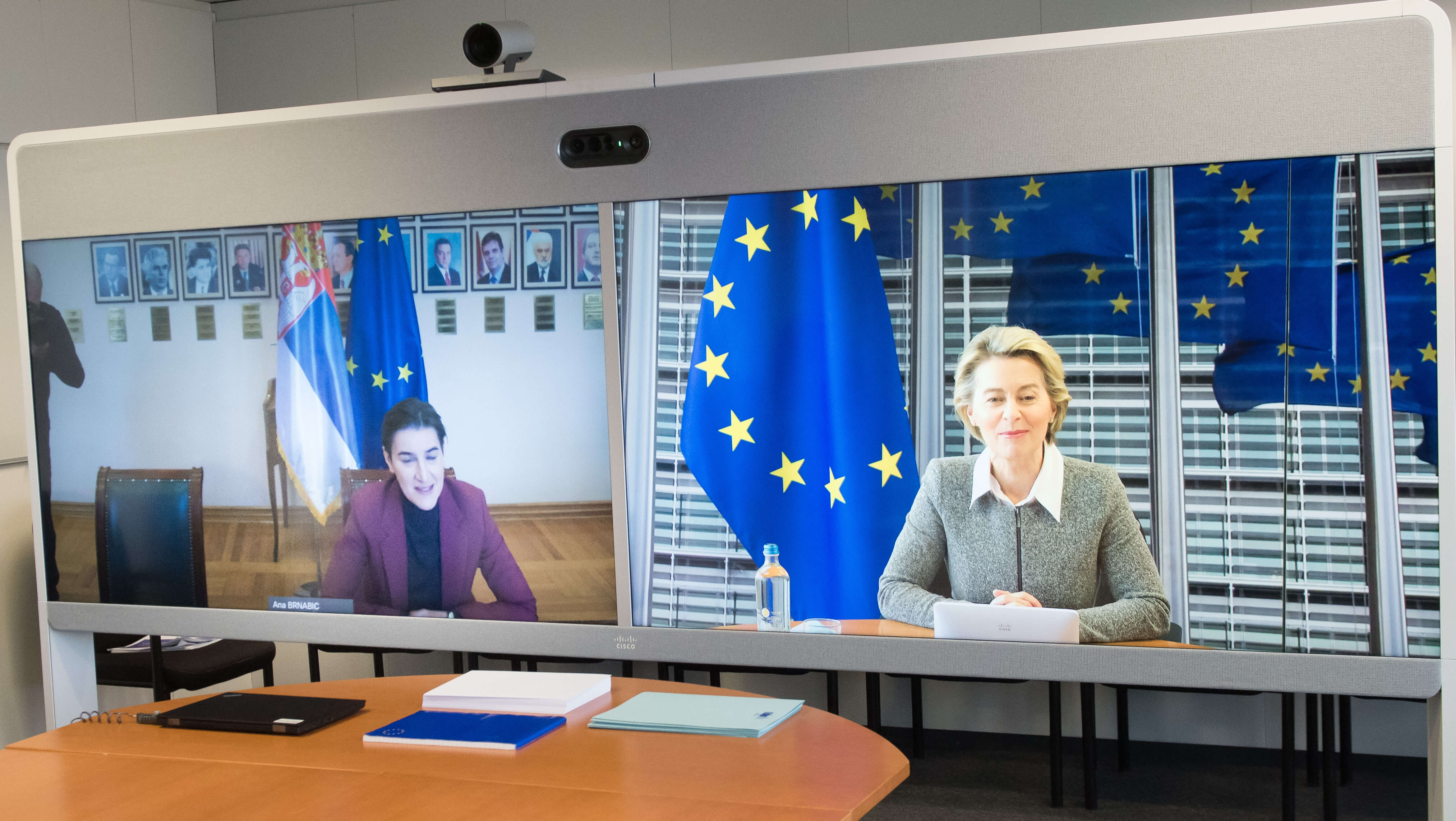 Bandovic-On 4 December 2020, Ursula von der Leyen, President of the European Commission, had an exchange by videoconference with Ana Brnabić, Serbian Prime Minister. EC