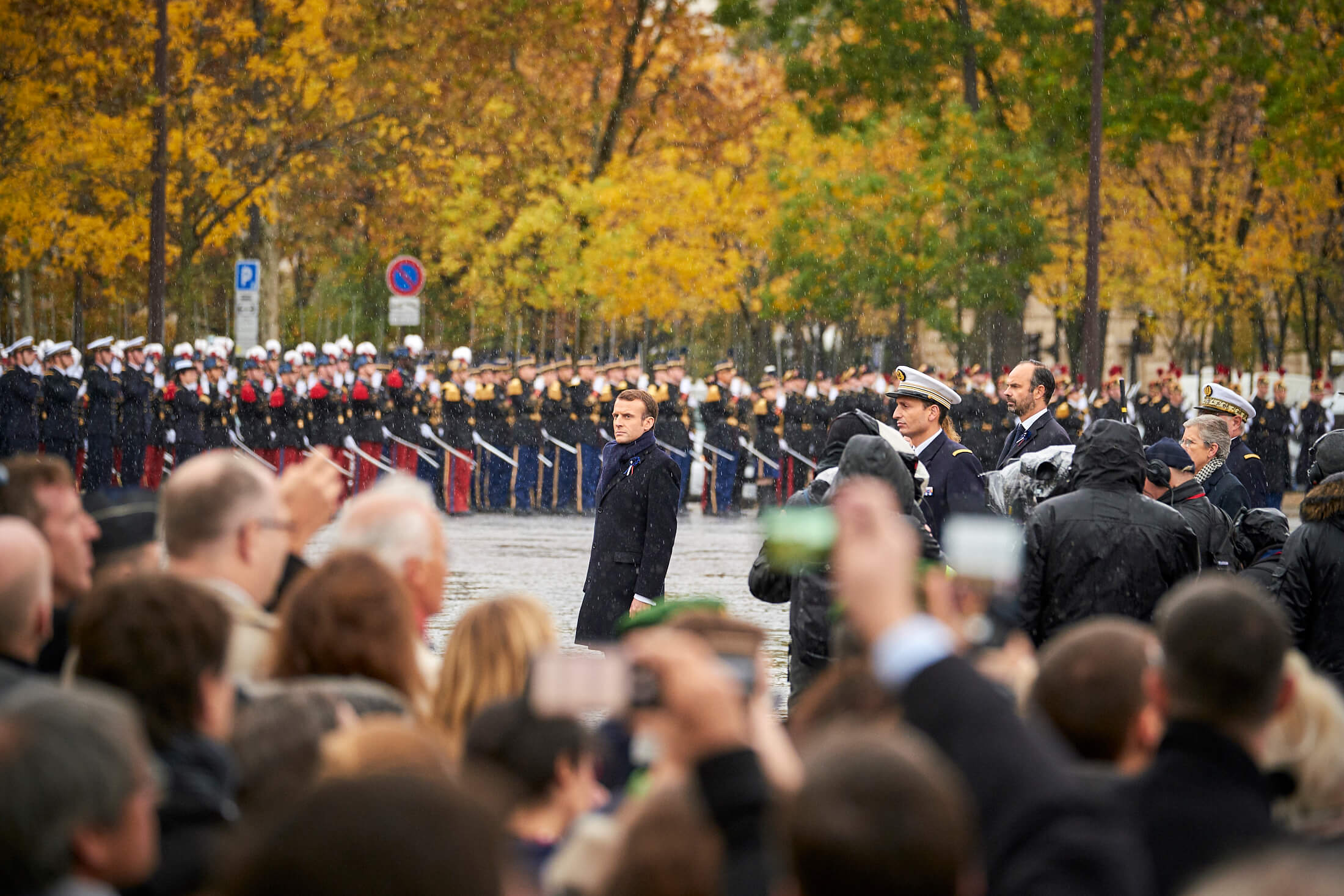 President Macron tijdens de herdenking 100 jaar einde Eerste Wereldoorlog, op 11 november ©  NATO North Atlantic Treaty Organization / Flickr