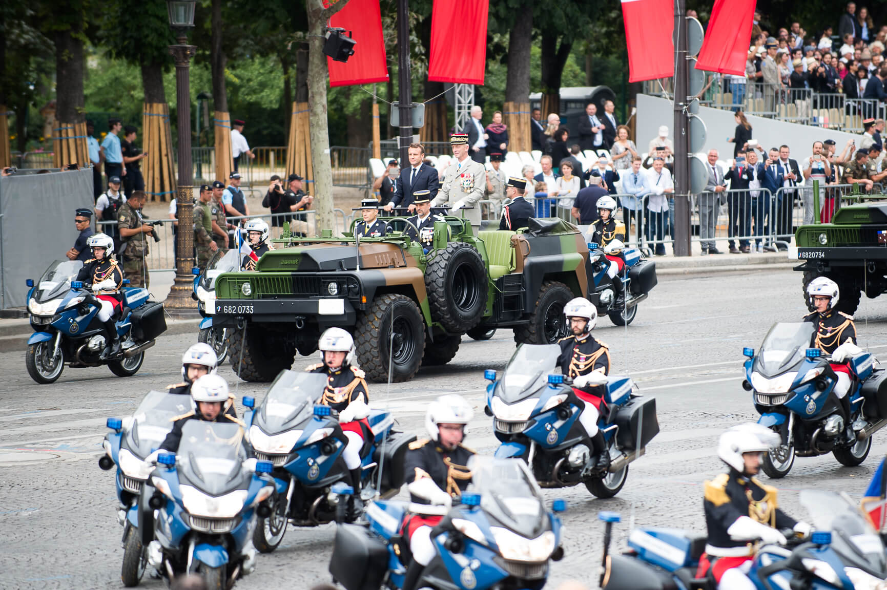 Bouemar - Arrival of President Emmanuel Macron of France at the Bastille Day parade in 2019. NATO