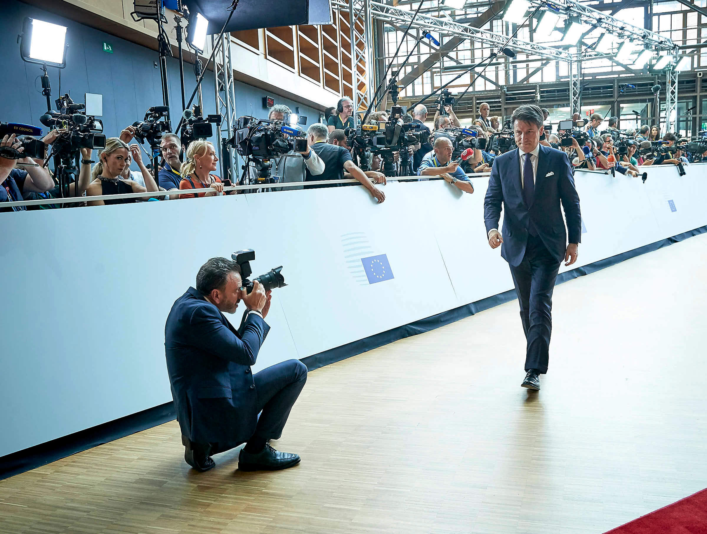 De Italiaanse premier Giuseppe Conte in Brussel in juli 2019 © European Union