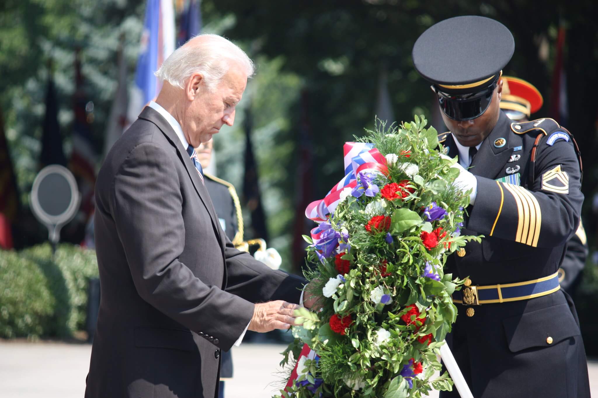 Joe Biden as Vice President at Arlington National Cemetery in 2010. Expert Infantry - Flickr