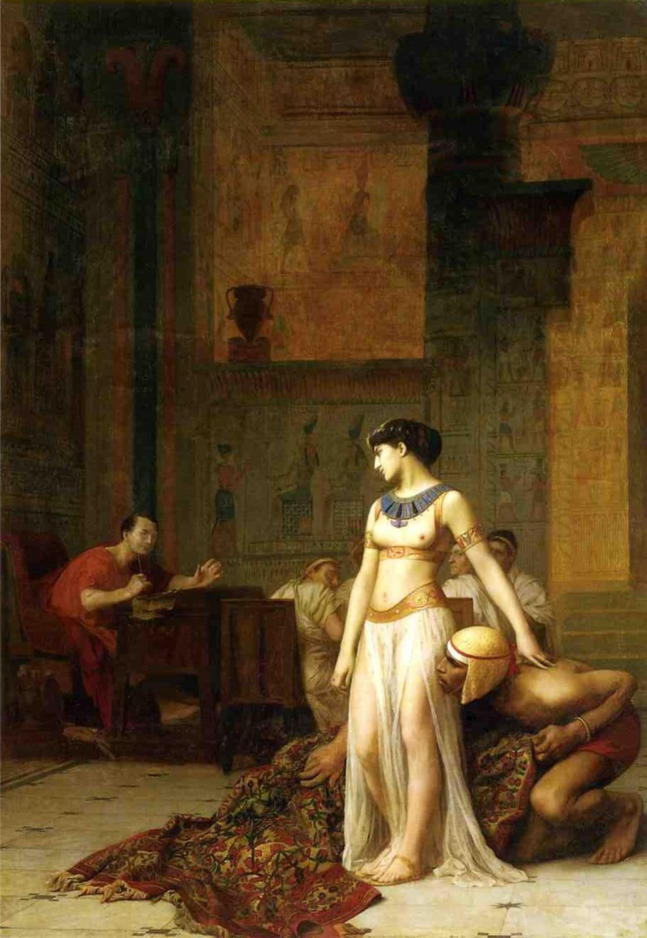Cuperus - Cleopatra en Caesar, geschilderd door Jean-Léon Gérôme in 1866. Wikimediacommons