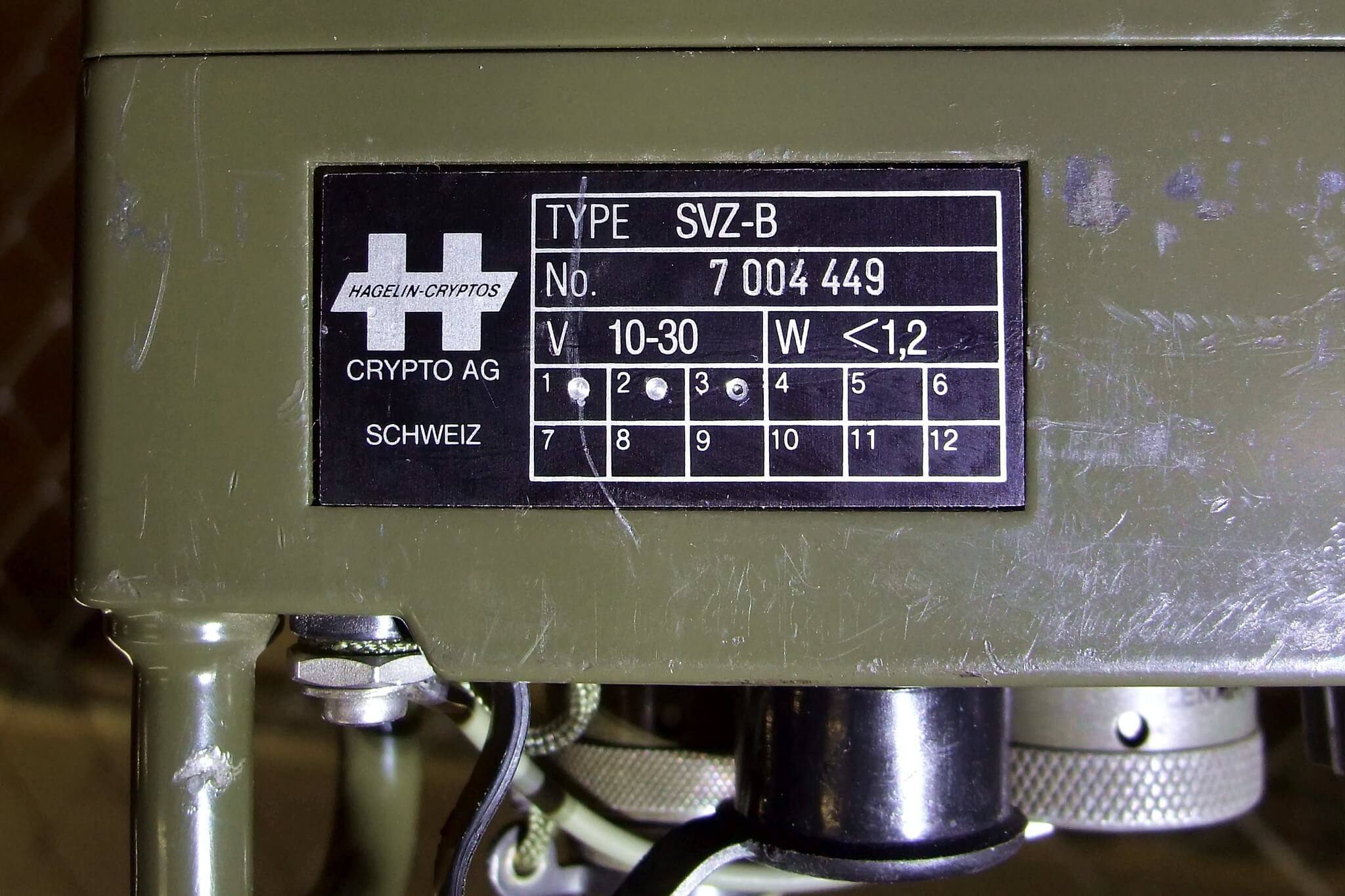 Codeerapparatuur van Crypto AG zoals gebruikt in het Zwitserse leger in de periode 1986-2002. © Kecko - Flickr