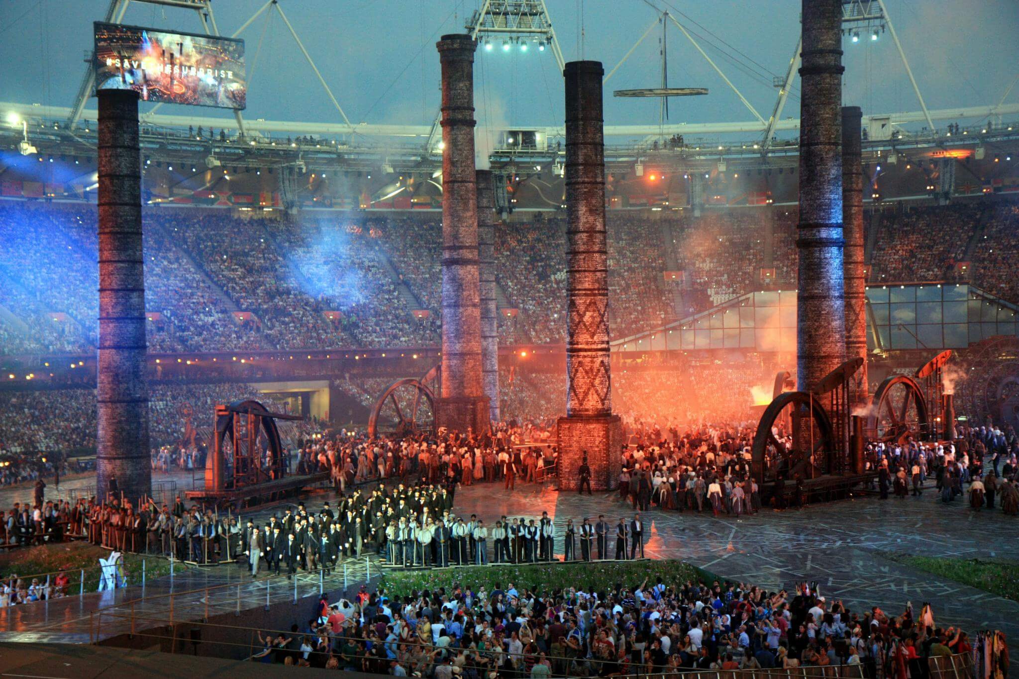 DeWit-2012 Olympics opening ceremony, Industrial Revolution scene-BarneyMoss-WikimediaCommons
