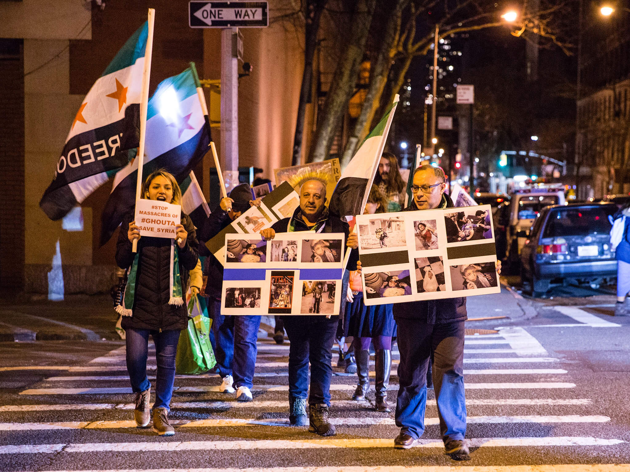 Betogers van de  Syria Solidarity New York City in 2018. © Working Families Party - Flickr