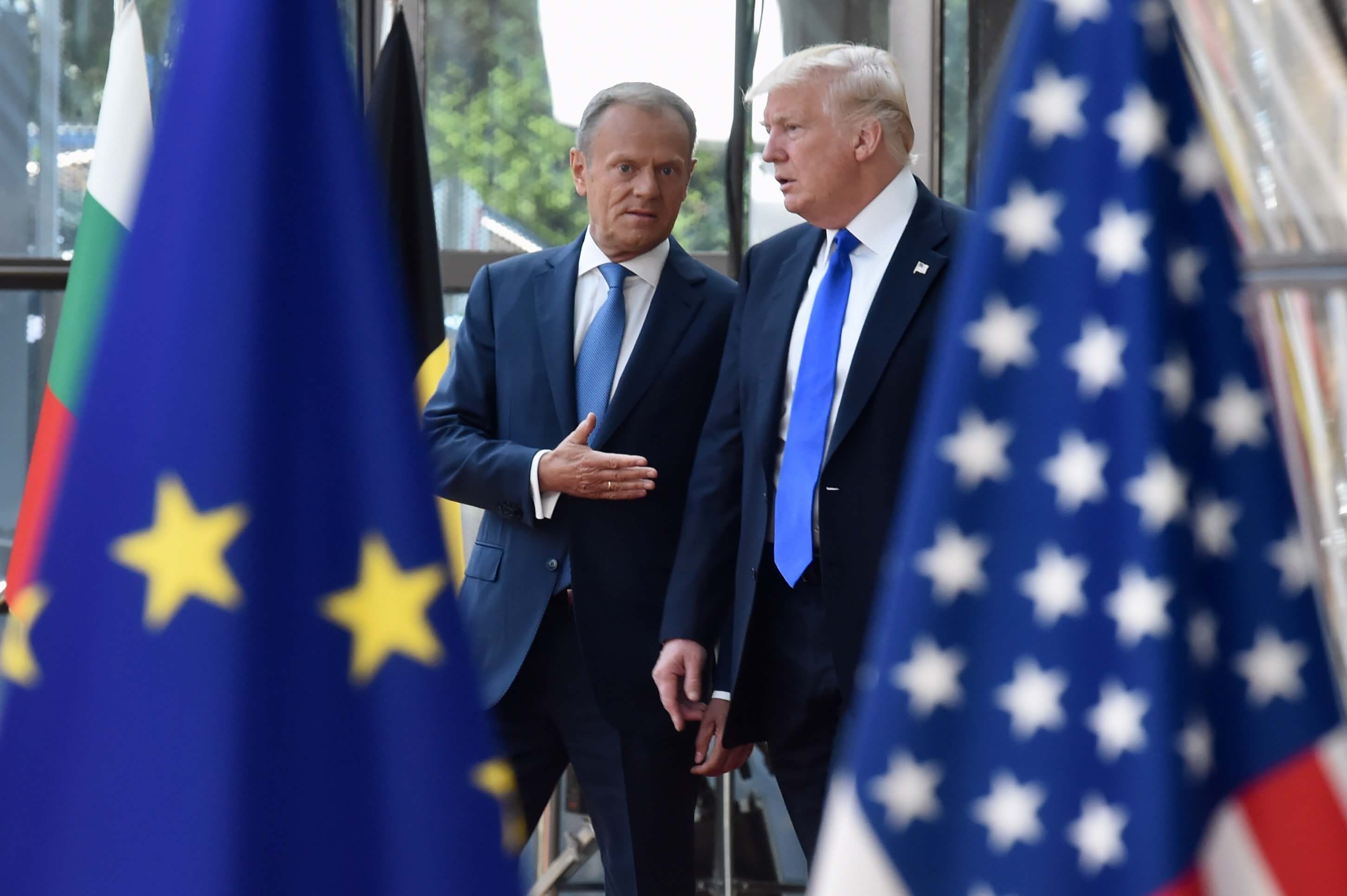 EU president Donald Tusk ontvangt de Amerikaanse president Donald Trump, mei 2017. © European Union 2017