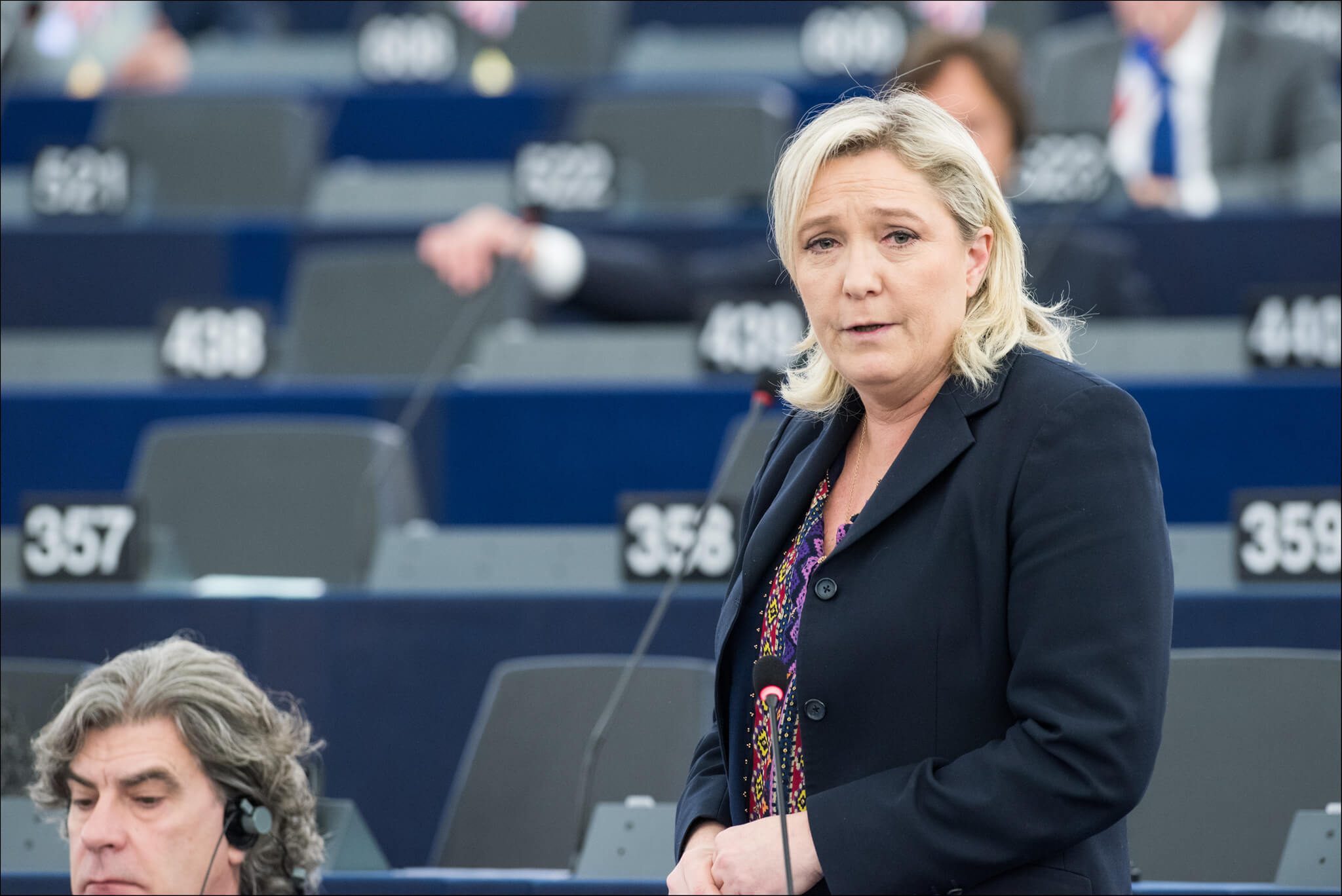 Marine Le Pen in het Europees Parlement in 2015.  © European Union 2015 / European Parliament