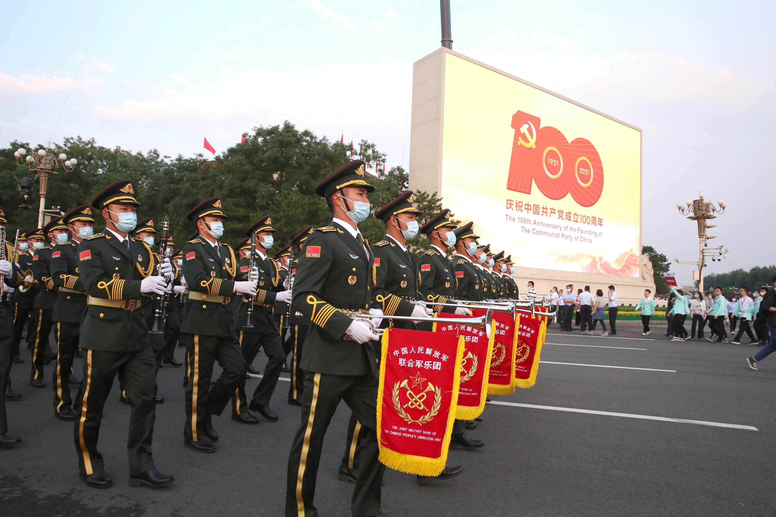 Holslag - Militaire parade in Beijing op 1 juli 2021 ter gelegenheid van het 100-jarig bestaan van de Communistische Partij. © The Yomiuri Shimbun