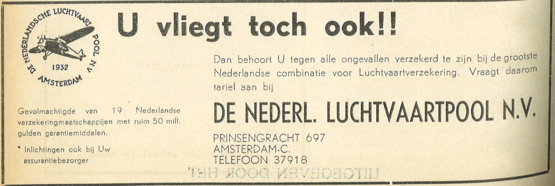 KLM-advertentie in de Spectator 1947.