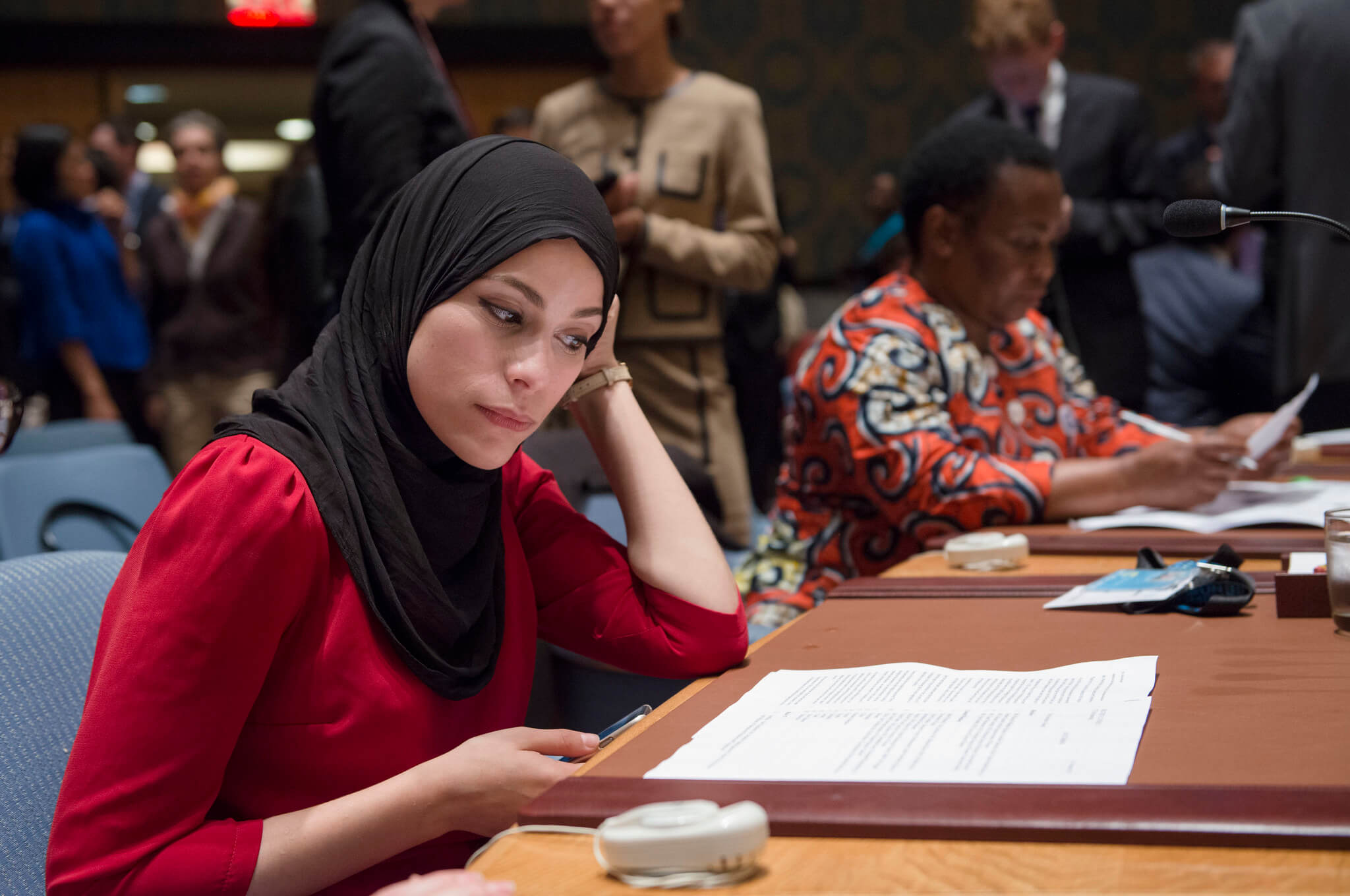Joachim Alaa Murabit of the non-governmental organization Voice of Libyan Women, during a debate on women, peace and security in the UN Security Council in October 2015. UN Photo