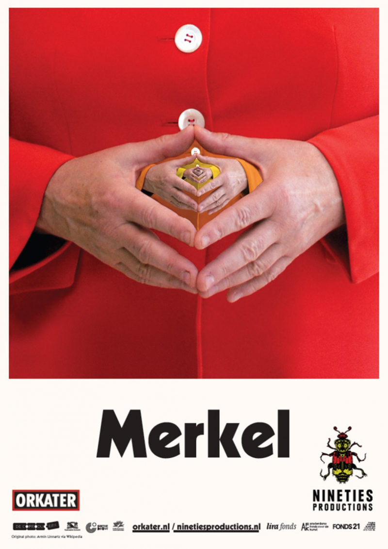 Jurgens - Poster of the opera 'Merkel' by the Dutch theatre group Orkater. Orkater