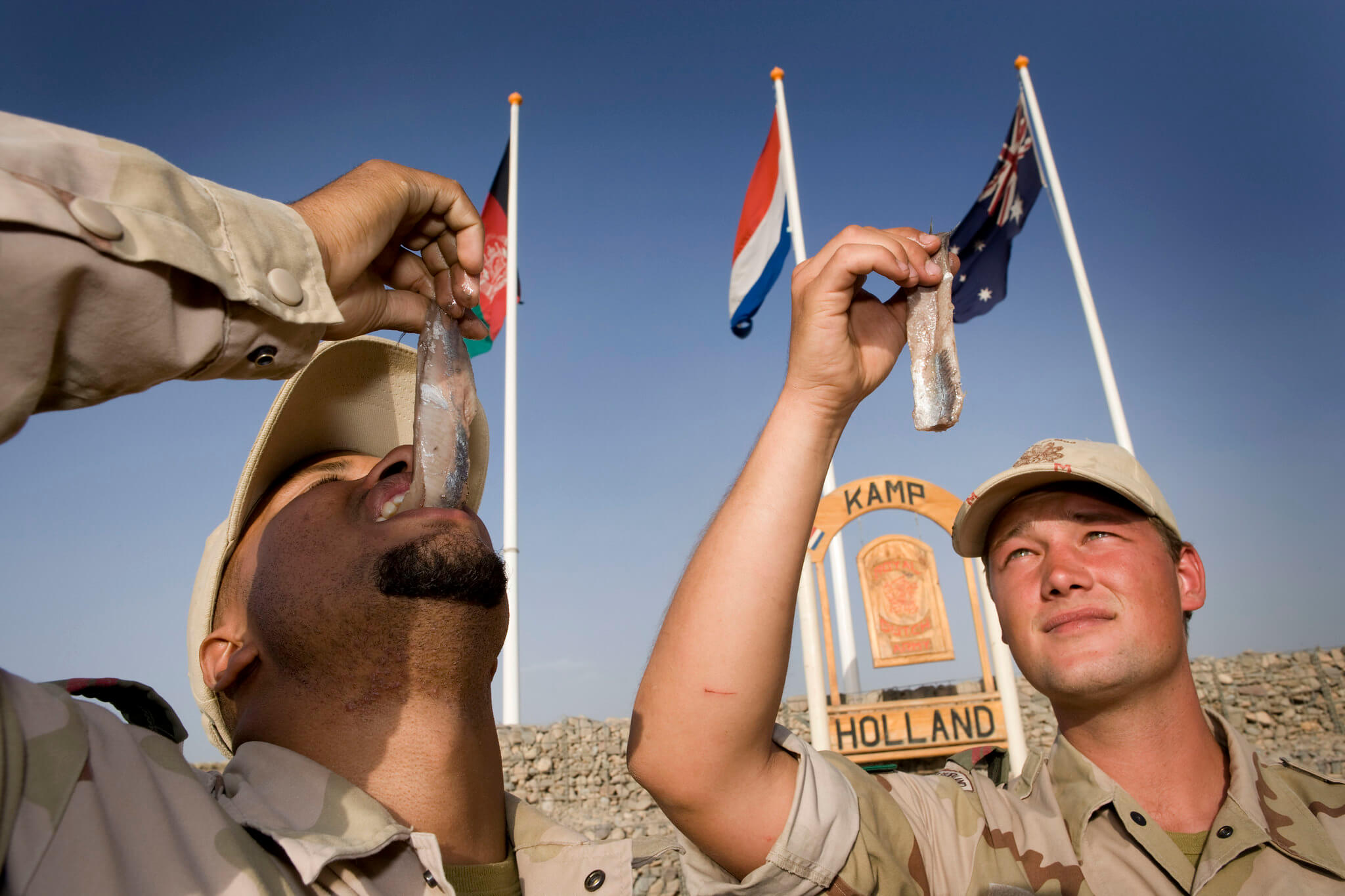 Kamminga - Speciaal voor de Nederlandse militairen in Afghanistan in het kader van Task Force Uruzgan werd er in 2008 een vaatje nieuwe haring ingevlogen. ResoluteSupportMedia - Flickr