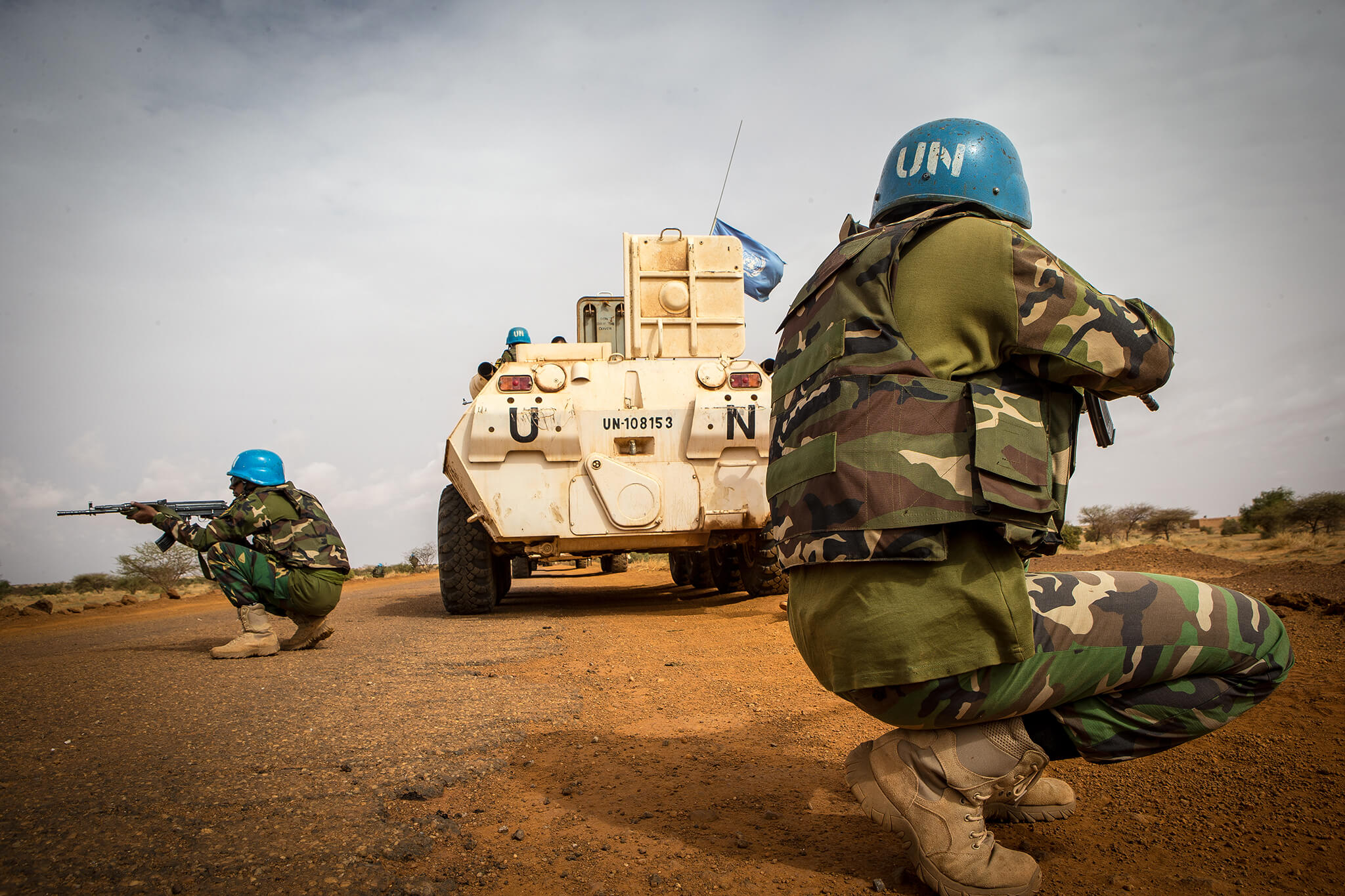 VN-militairen in 2014 op patrouille in Mali voor de VN-missie Minusma. Bron: UN Photo