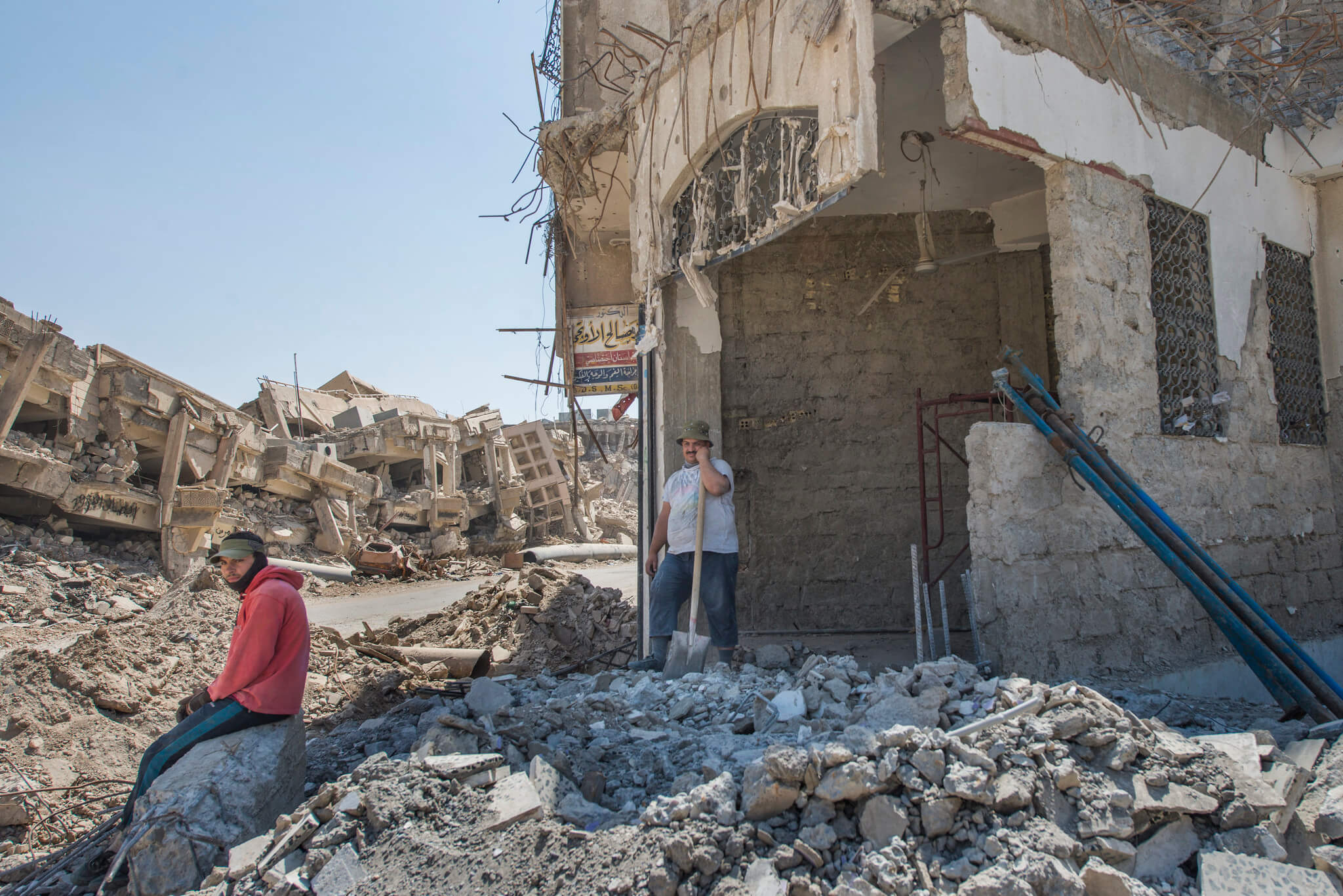 Klep- Verwoeste huizen in de Iraakse stad Mosul in 2018. European Union-Peter Biro-Flickr
