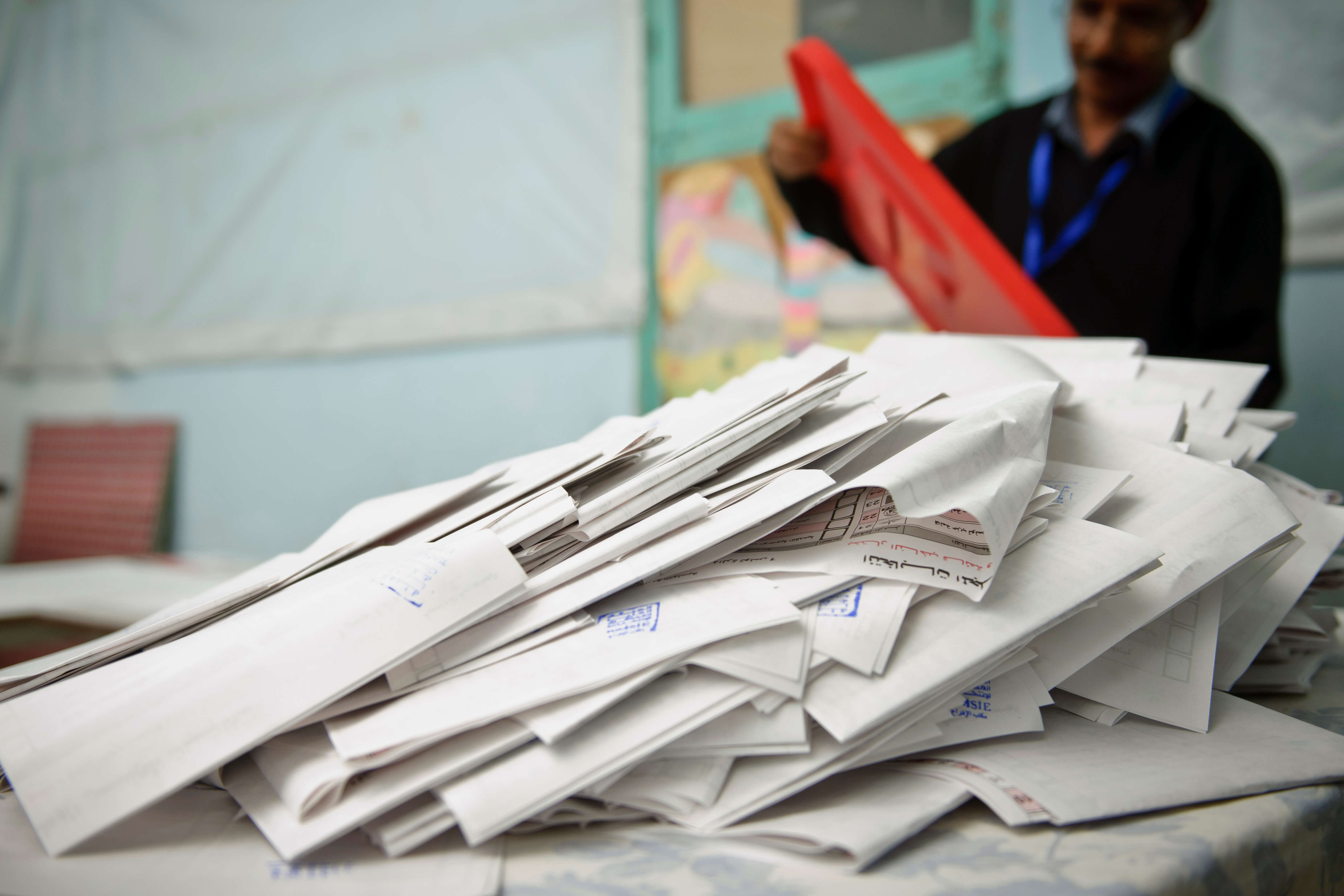 Ballots in a polling station in Tunis during the elections of 2011. ©European Parliament/Flickr