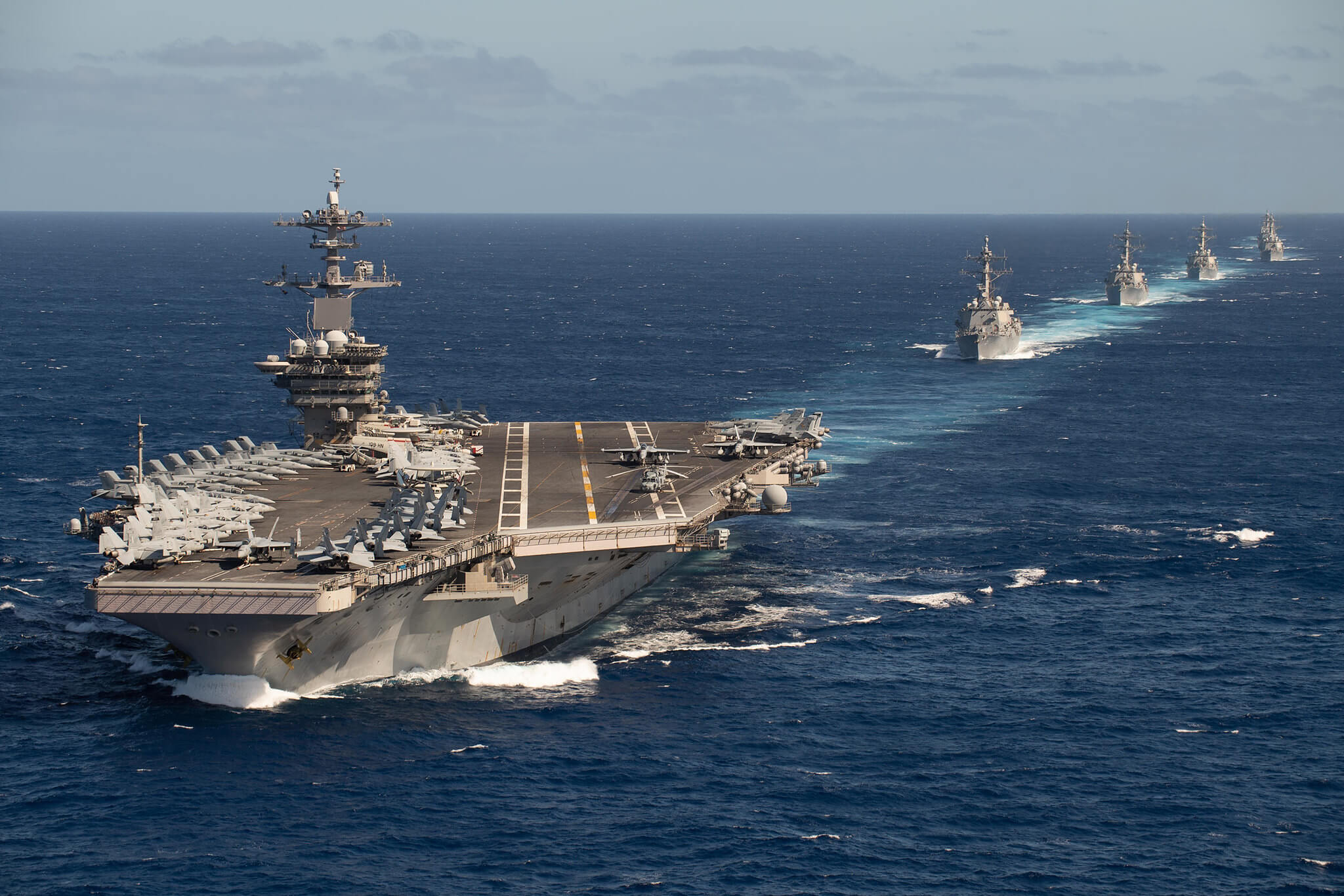 The Theodore Roosevelt Carrier Strike Group transits in formation through the Indo-Pacific in January 2020. © U.S. Indo-Pacific Command 