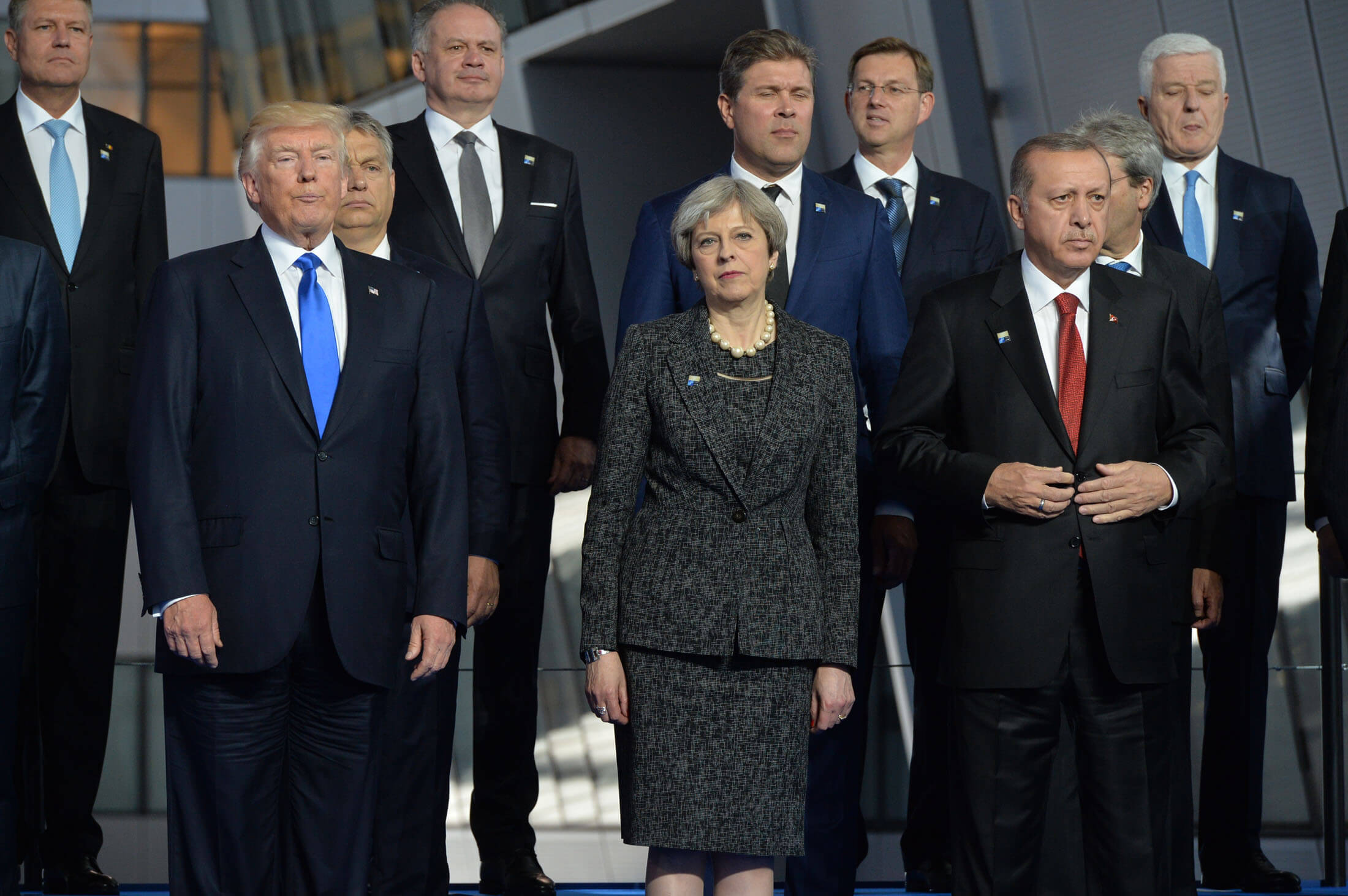 Groepsfoto tijdens een NAVO-top in mei 2017