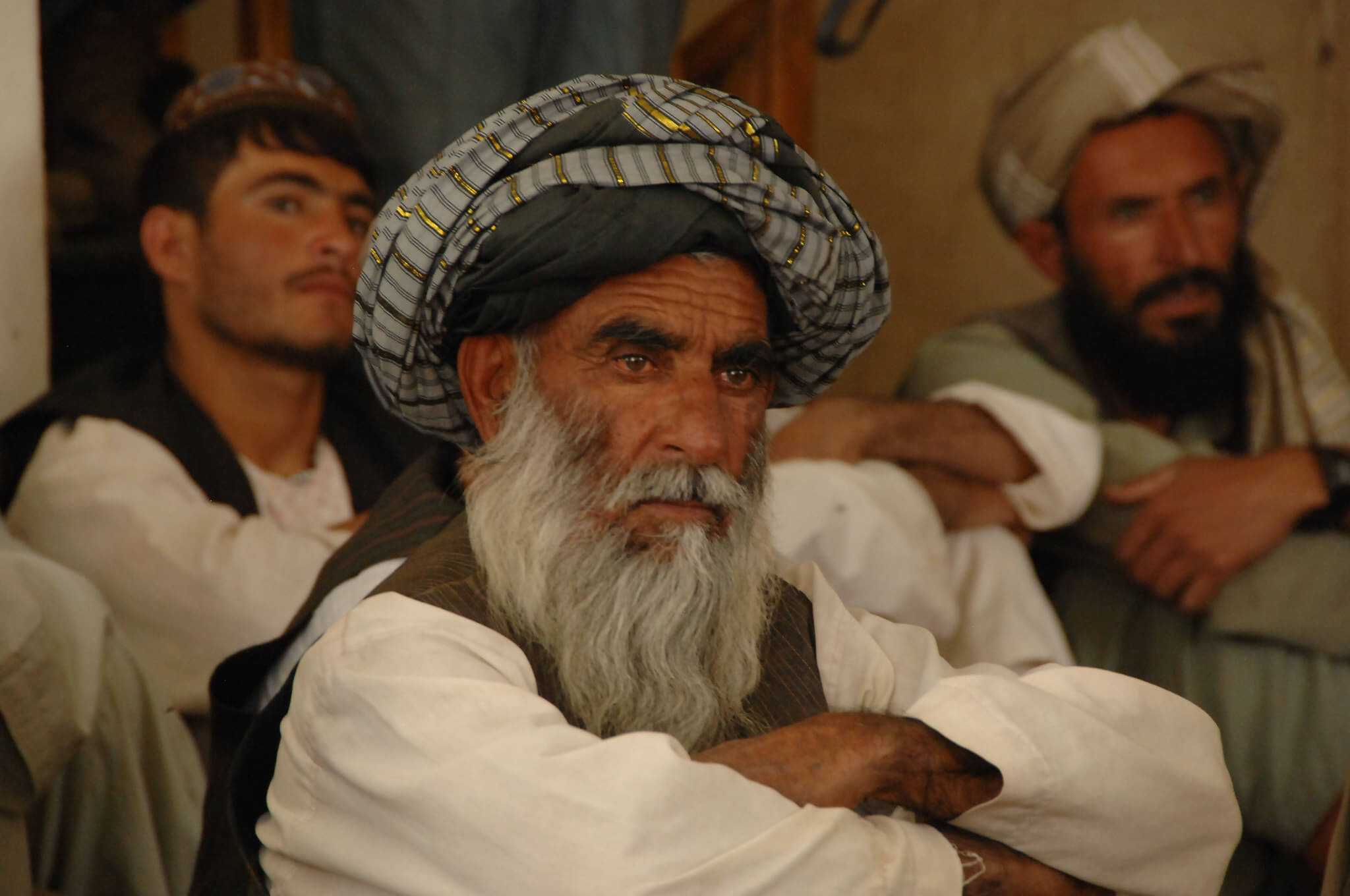 Malejacq -  Afghan district leaders and village elders discuss issues facing the Khakrez district in 2010. DVIDSHUB - Flickr