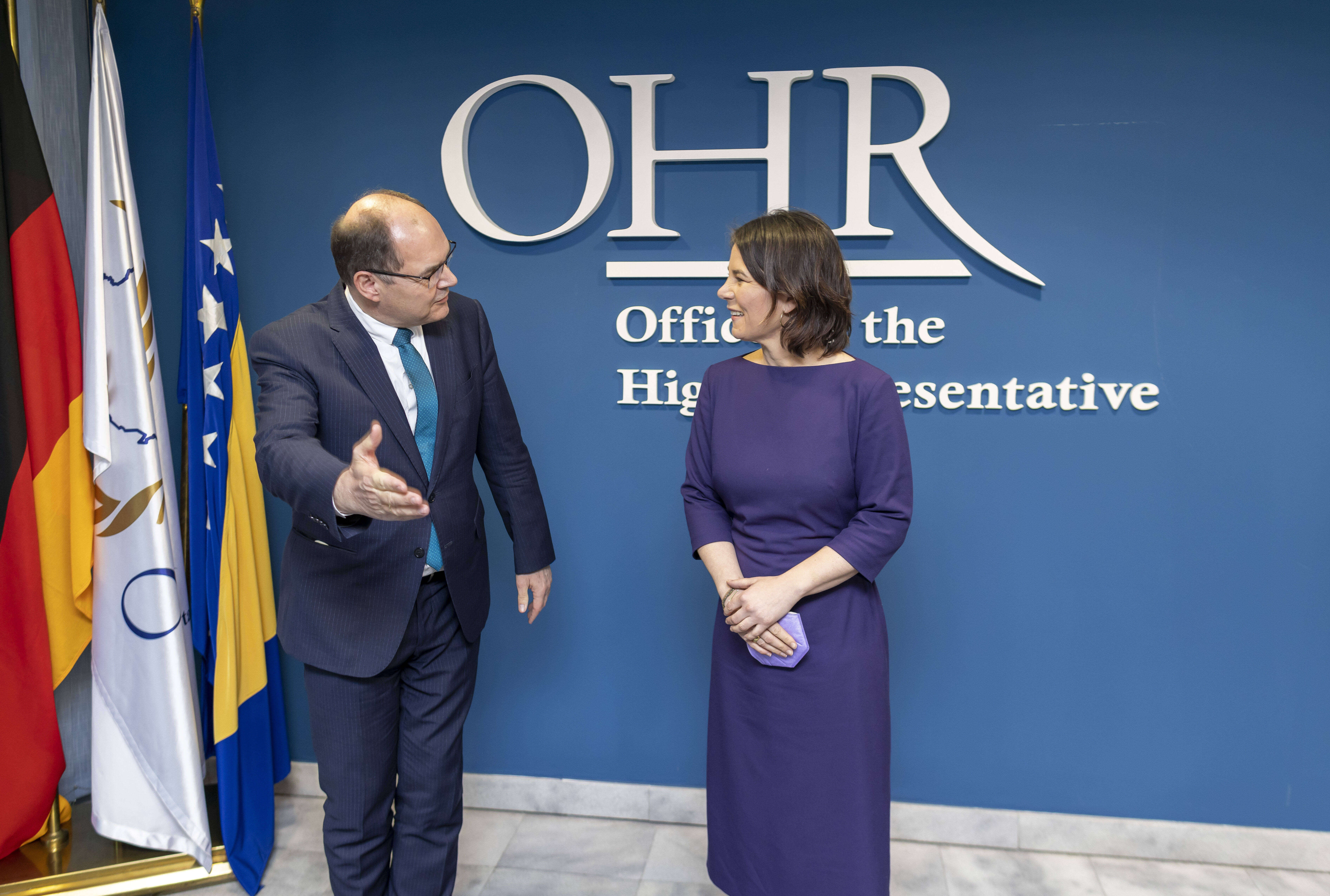 Mujanovic - German Foreign Minister Annalena Baerbock with Christian Schmidt, High Representative for Bosnia and Herzegovina in March 2022. Reuters