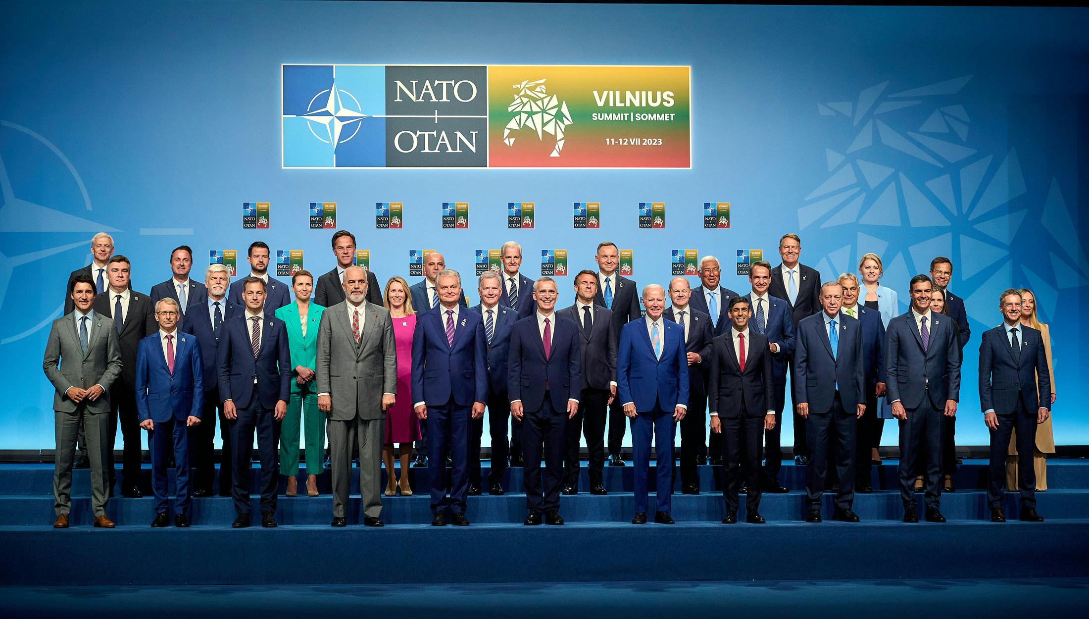 Official photo of the NATO Secretary General and heads of state and government, 11 July 2023, Vilnius, Lithuania. © NATO via Flickr 