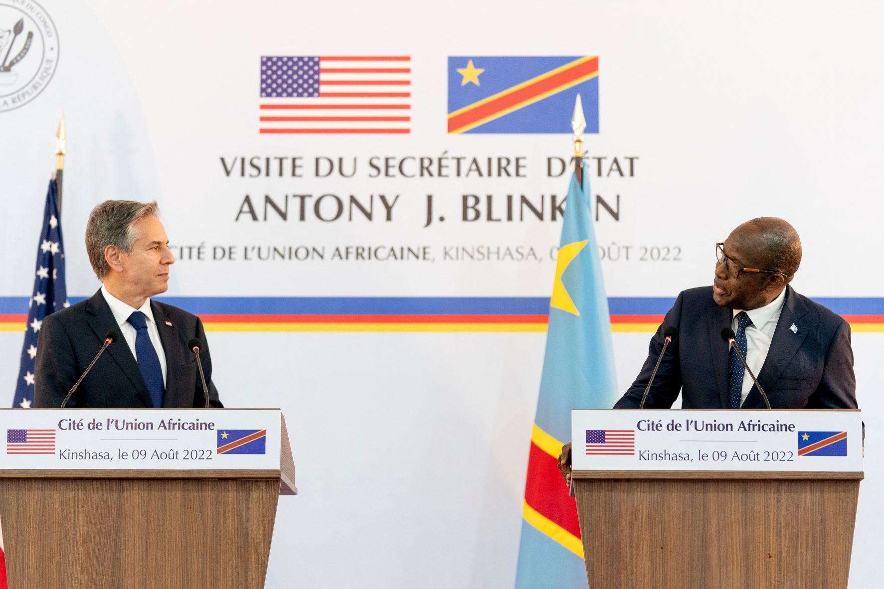Ndahinda - U.S. Secretary of State Antony Blinken and DRC Foreign Minister Christophe Lutundula in Kinshasa, Democratic Republic of the Congo, in August 2022. Reuters2