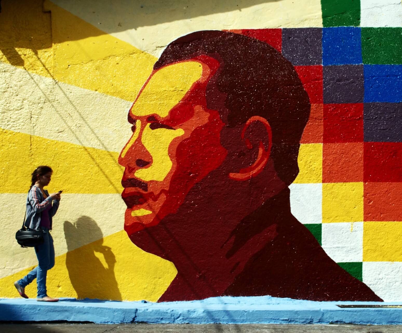 Muurschildering van Hugo Chávez in Merida, Venezuela. ©Flickr/David Hernandez