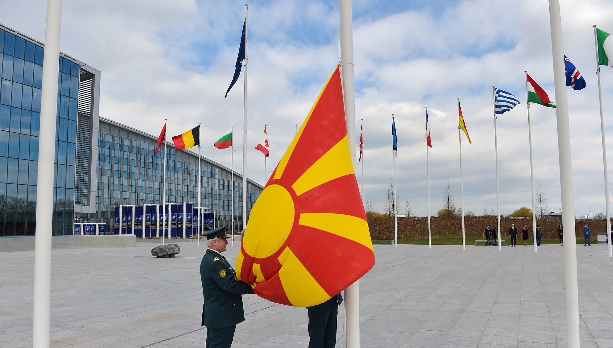 Popovikj-art-Ceremony marking the accession to NATO of the Republic of North Macedonia in 2020. NATO