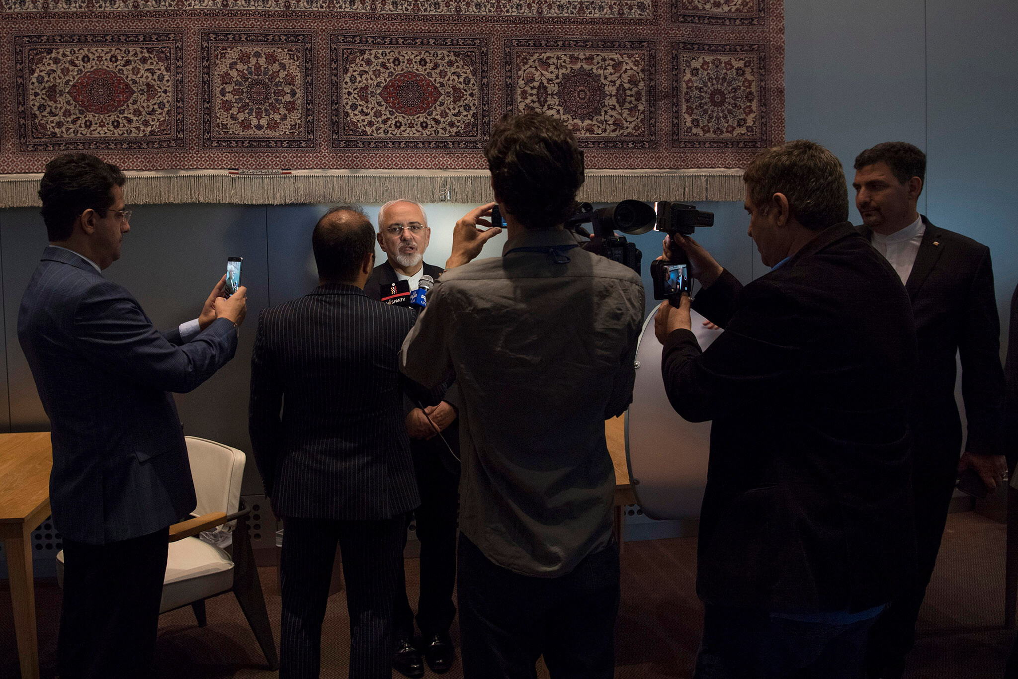 Roelants-foto-De Iraanse minister van Buitenlandse Zaken Javad Zarif bij de VN in New York in 2017 - United Nations Photo