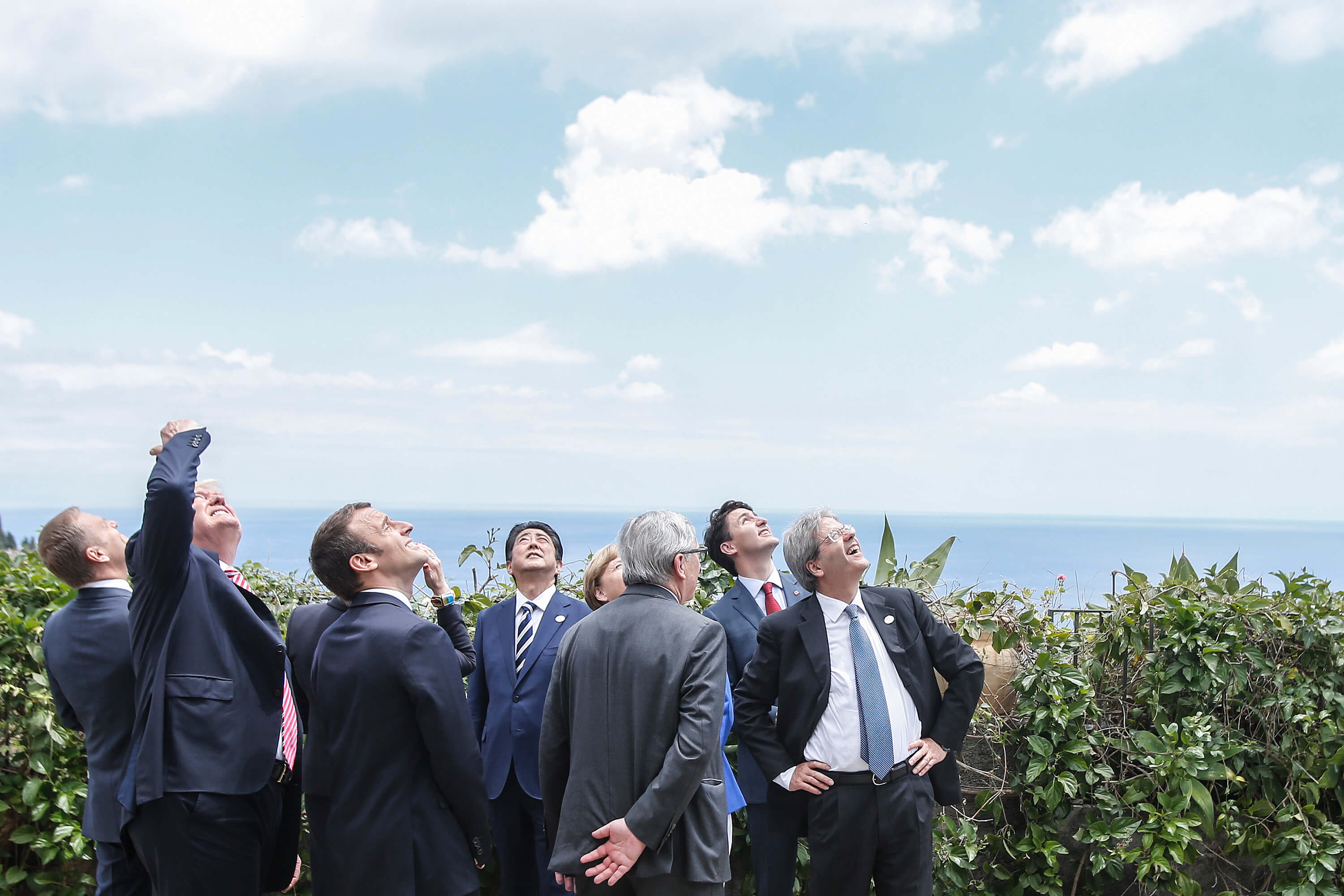 Wereldleiders tijdens de G7 in het Italiaanse Taormina in mei 2017 