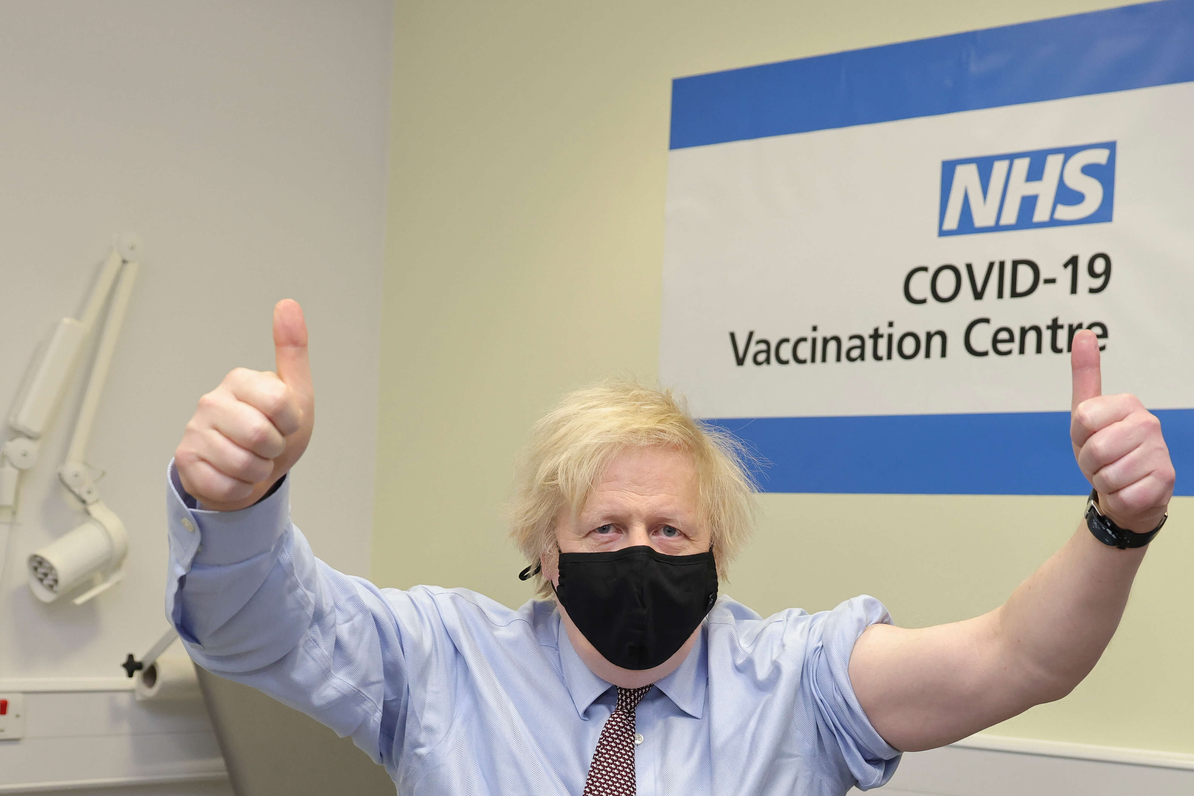 Thunder - The Prime Minister Boris Johnson is given the Oxford–AstraZeneca COVID-19 vaccine  at St Thomas' Hospital in central London in March 2021. Picture by Andrew Parsons - No 10 Downing Street