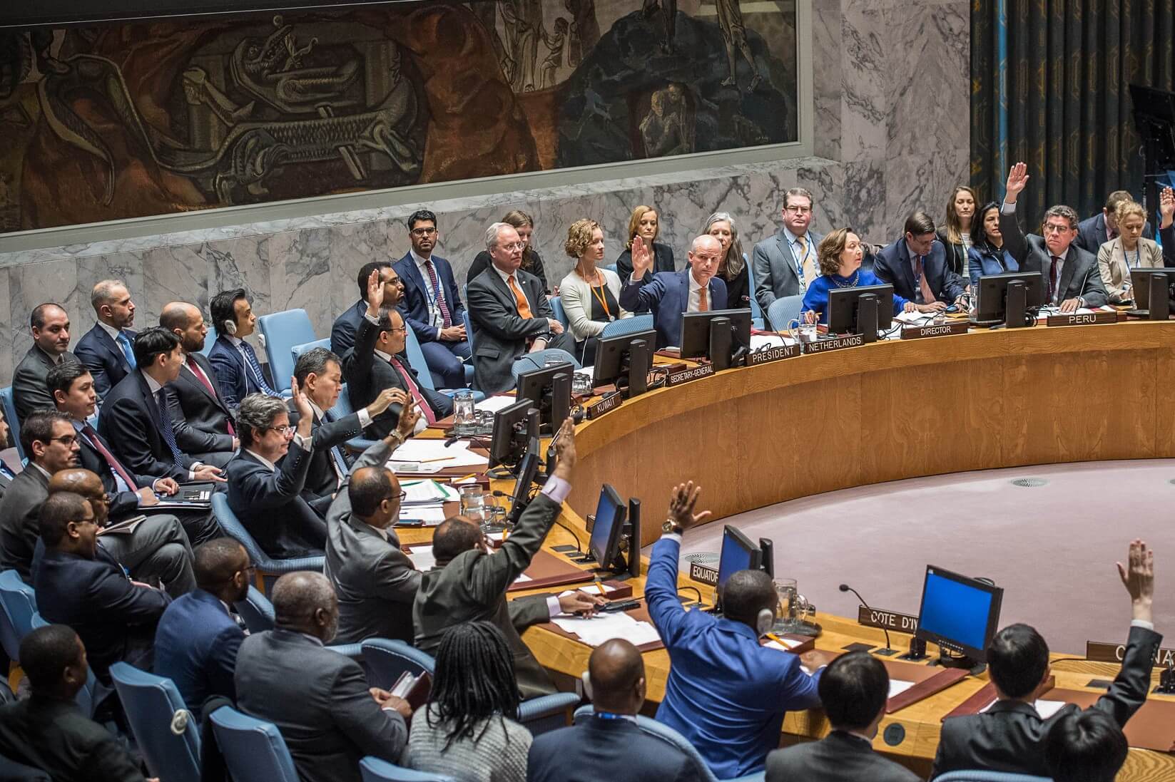 Stef Blok als voorzitter van de VN-Veiligheidsraad in 2018. © Flickr-Ministerie van Buitenlandse Zaken