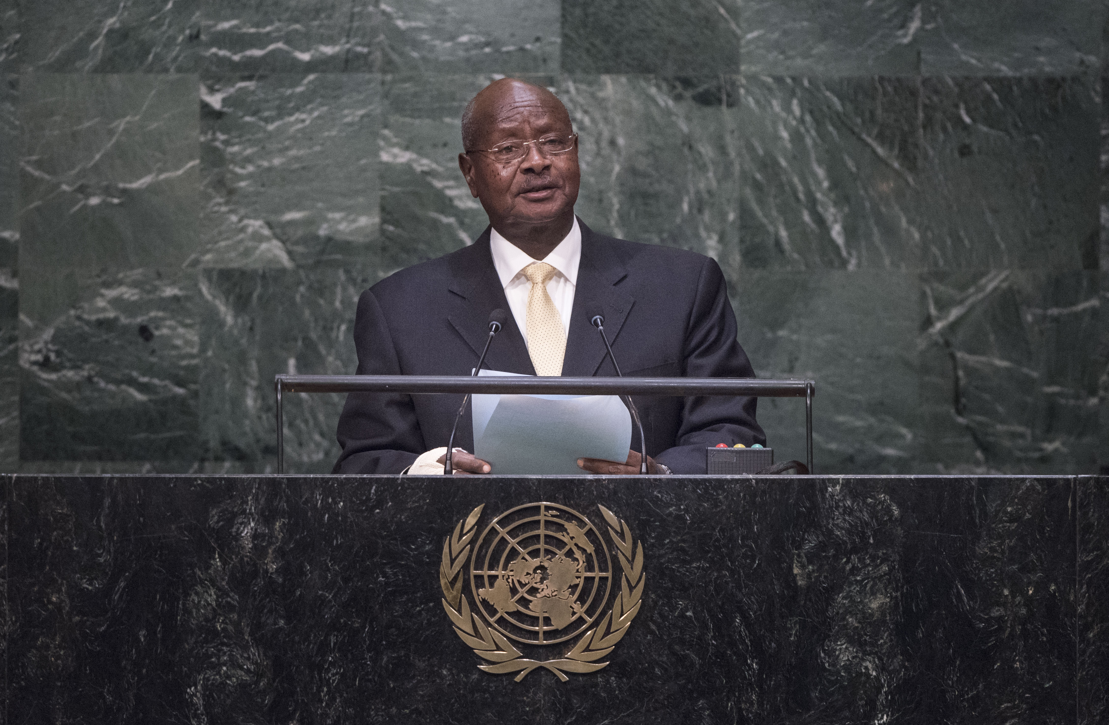 President Yoweri Kaguta Meseveni at the GA's 70th session. © UN Photo