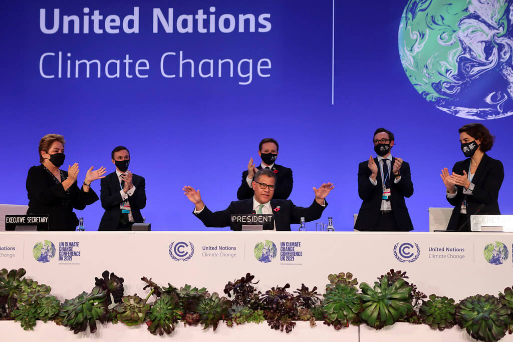 VanSchaikPauw-COP26-voorzitter Alok Sharma tijdens de klimaattop in Galsgow op 13 november 2021. UK Government - Flickr